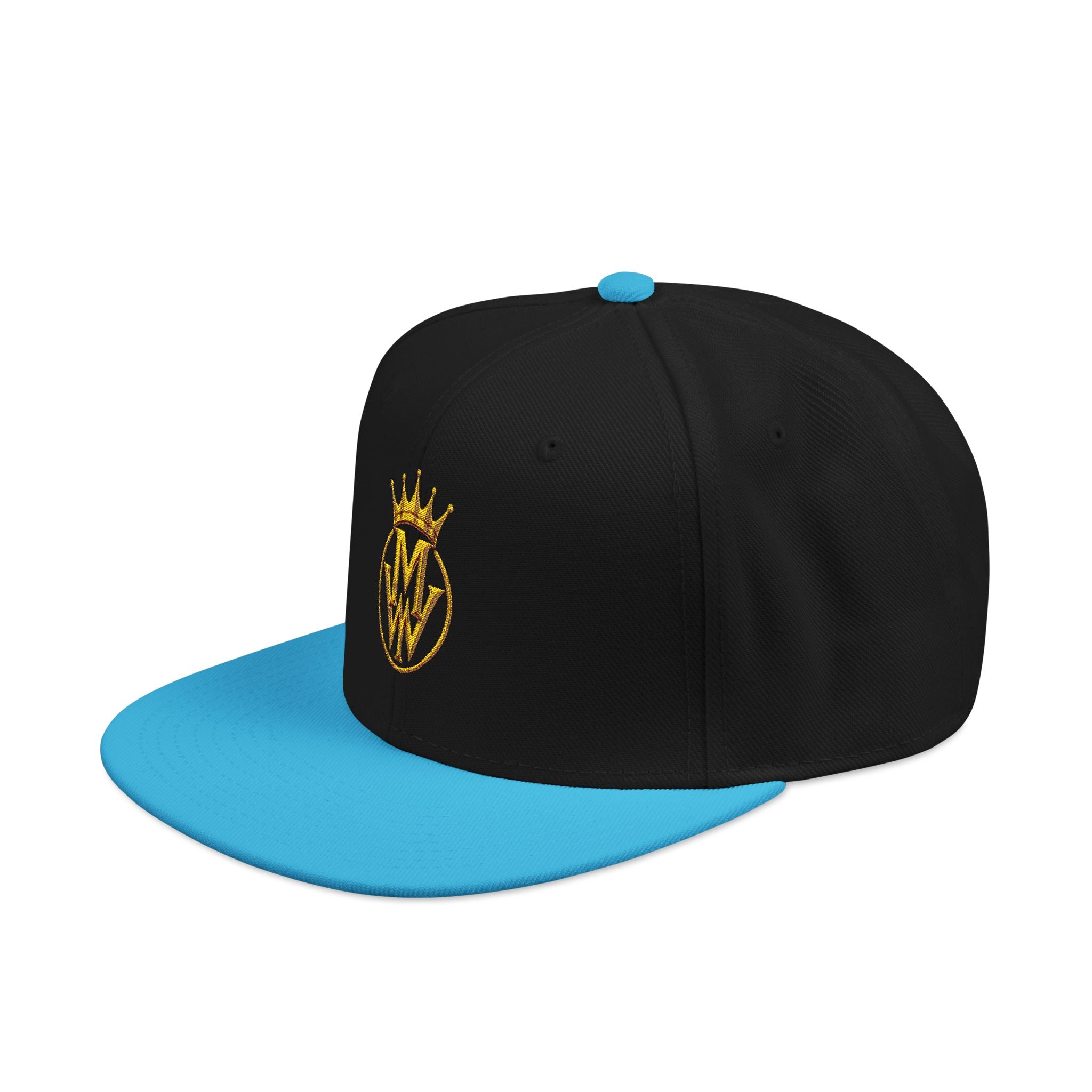 Embroidered Crown Logo Snapback Hat — Gold Stitch Streetwear Cap