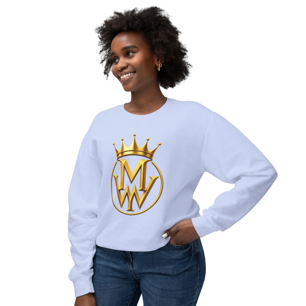 Gold Crown MW Logo Crewneck Sweatshirt — Luxury Monogram Streetwear