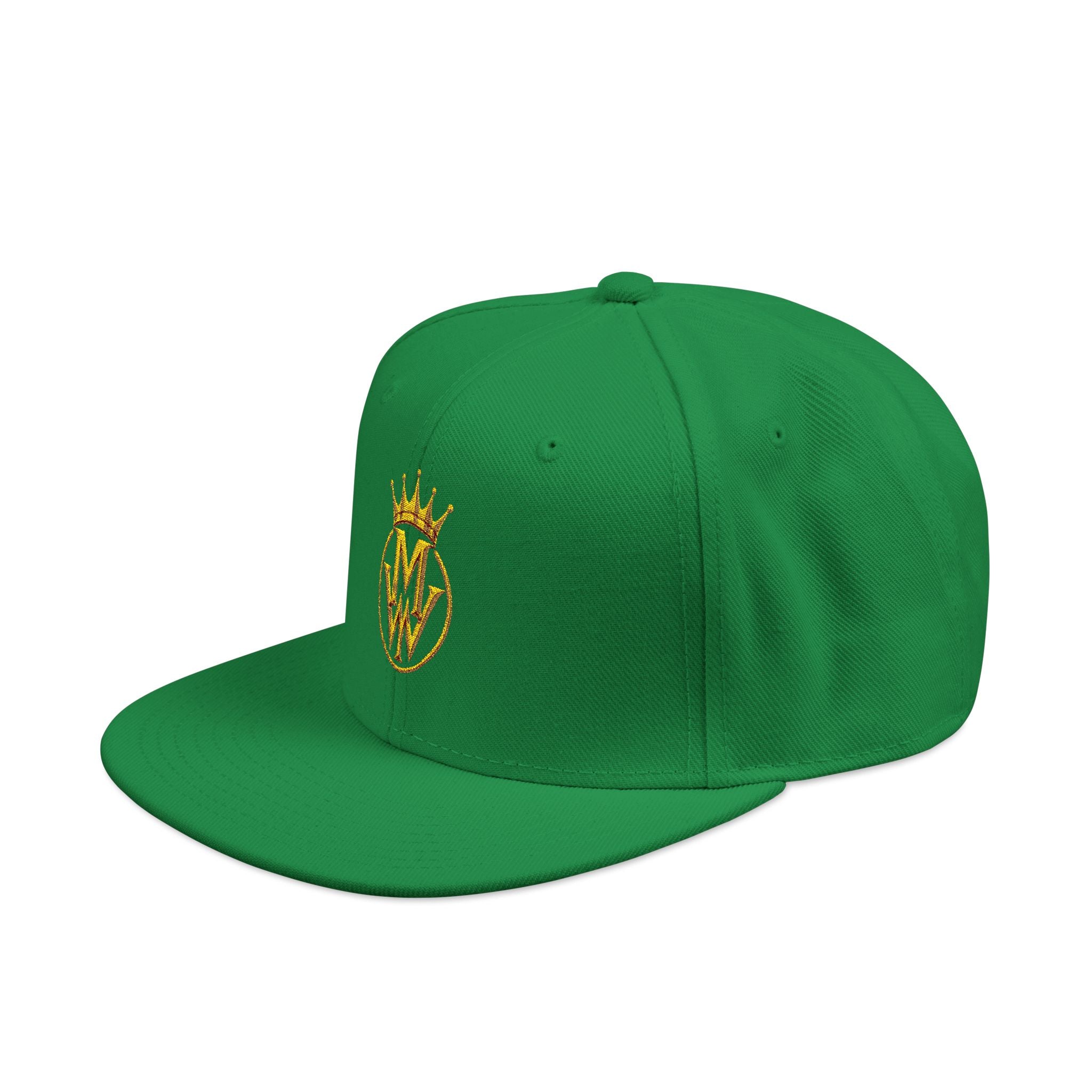 Embroidered Crown Logo Snapback Hat — Gold Stitch Streetwear Cap