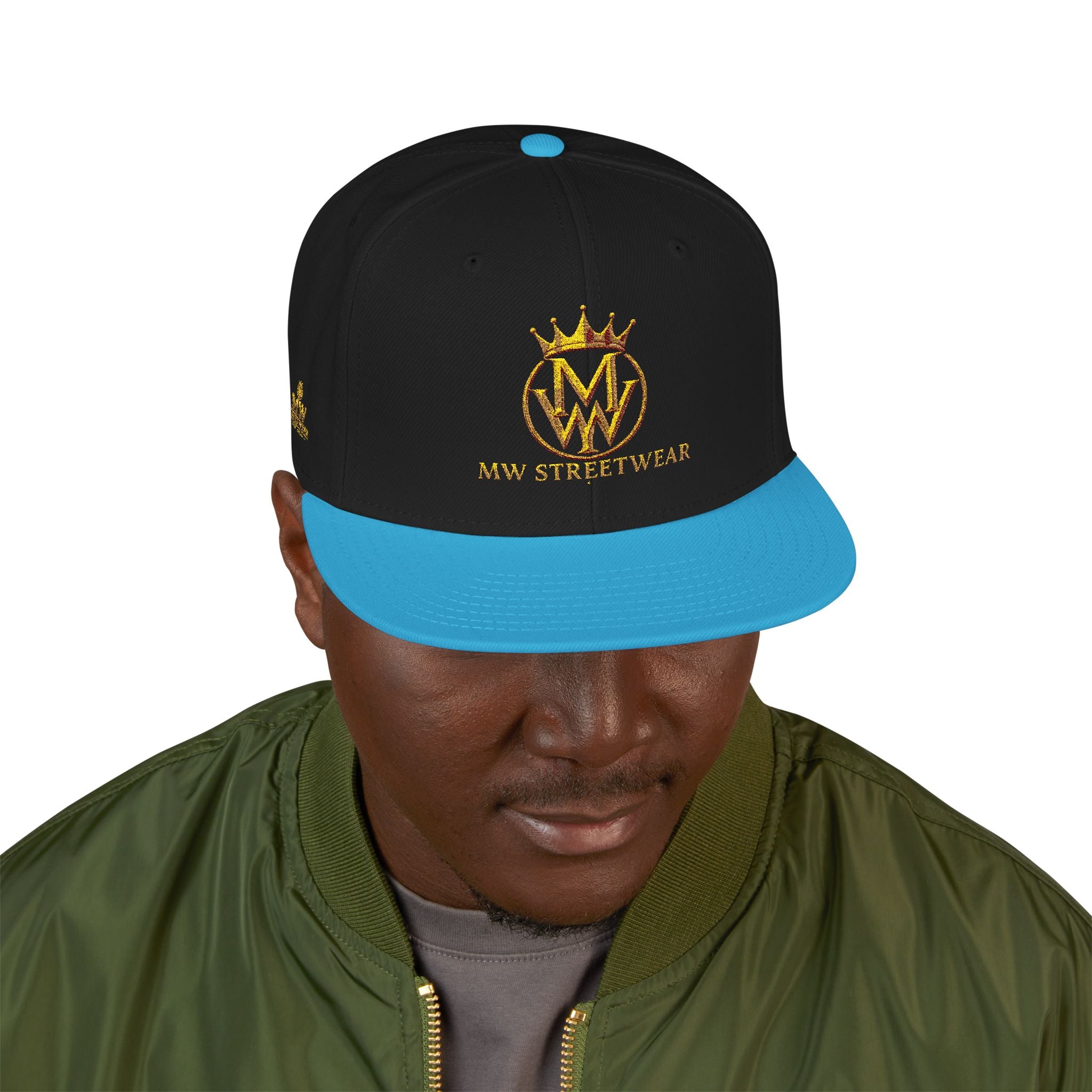Embroidered Crown Logo Snapback Hat