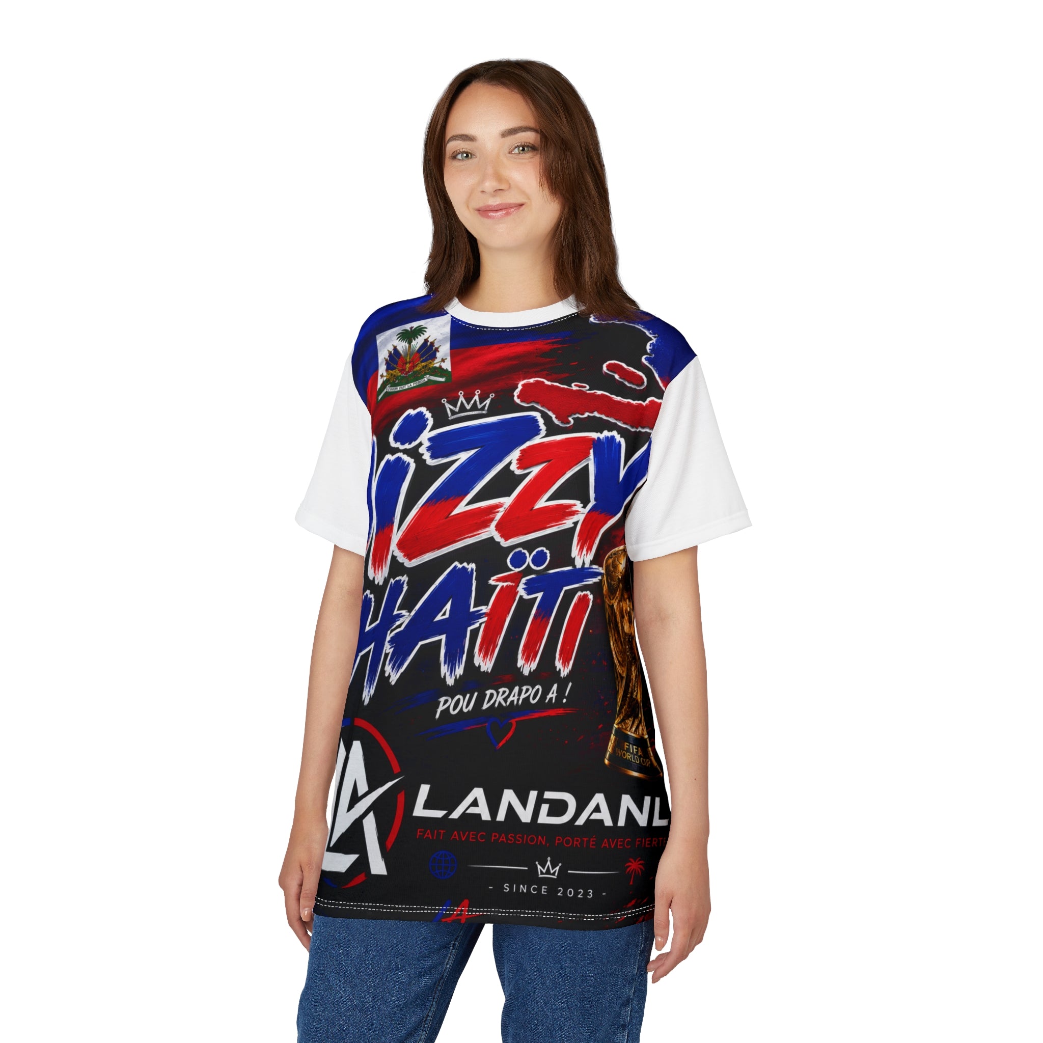 Dizzy Haïti Graphic Tee — Haitian Pride All-Over Print