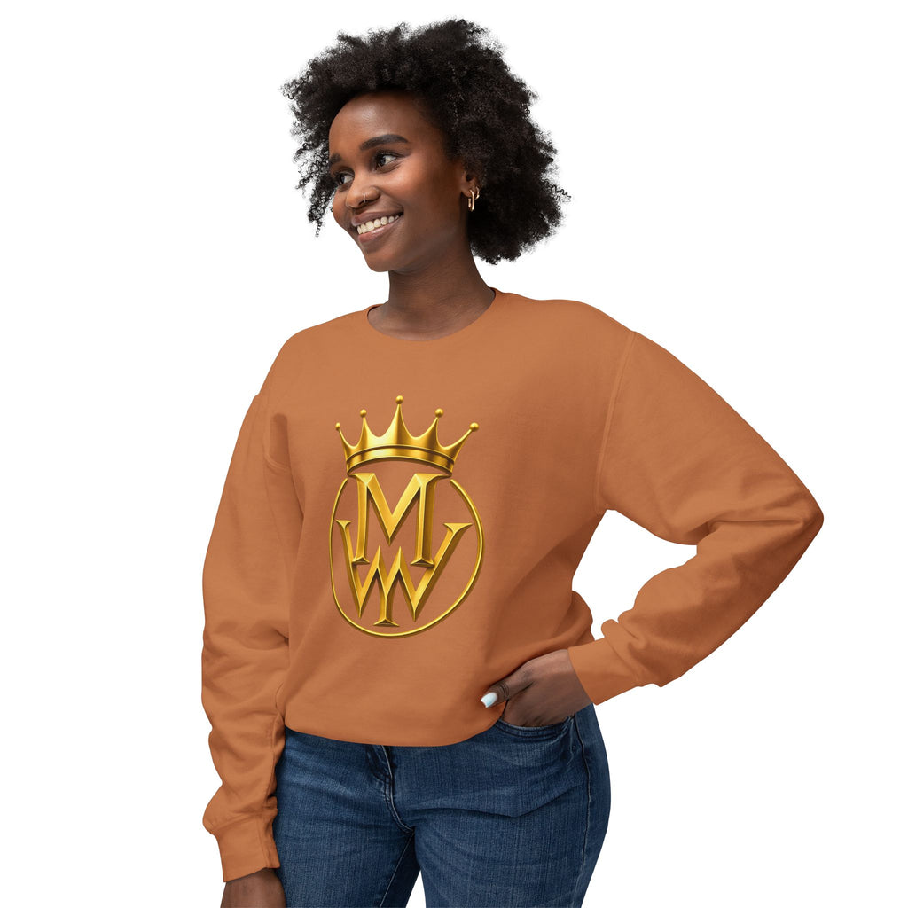 Gold Crown MW Logo Crewneck Sweatshirt — Luxury Monogram Streetwear