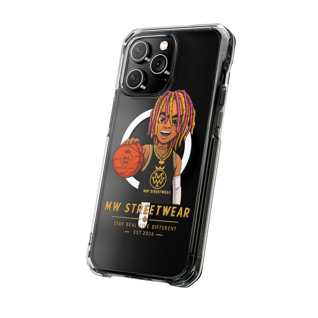 Clear Magnetic Phone Case — MW Streetwear Basketball Character Design