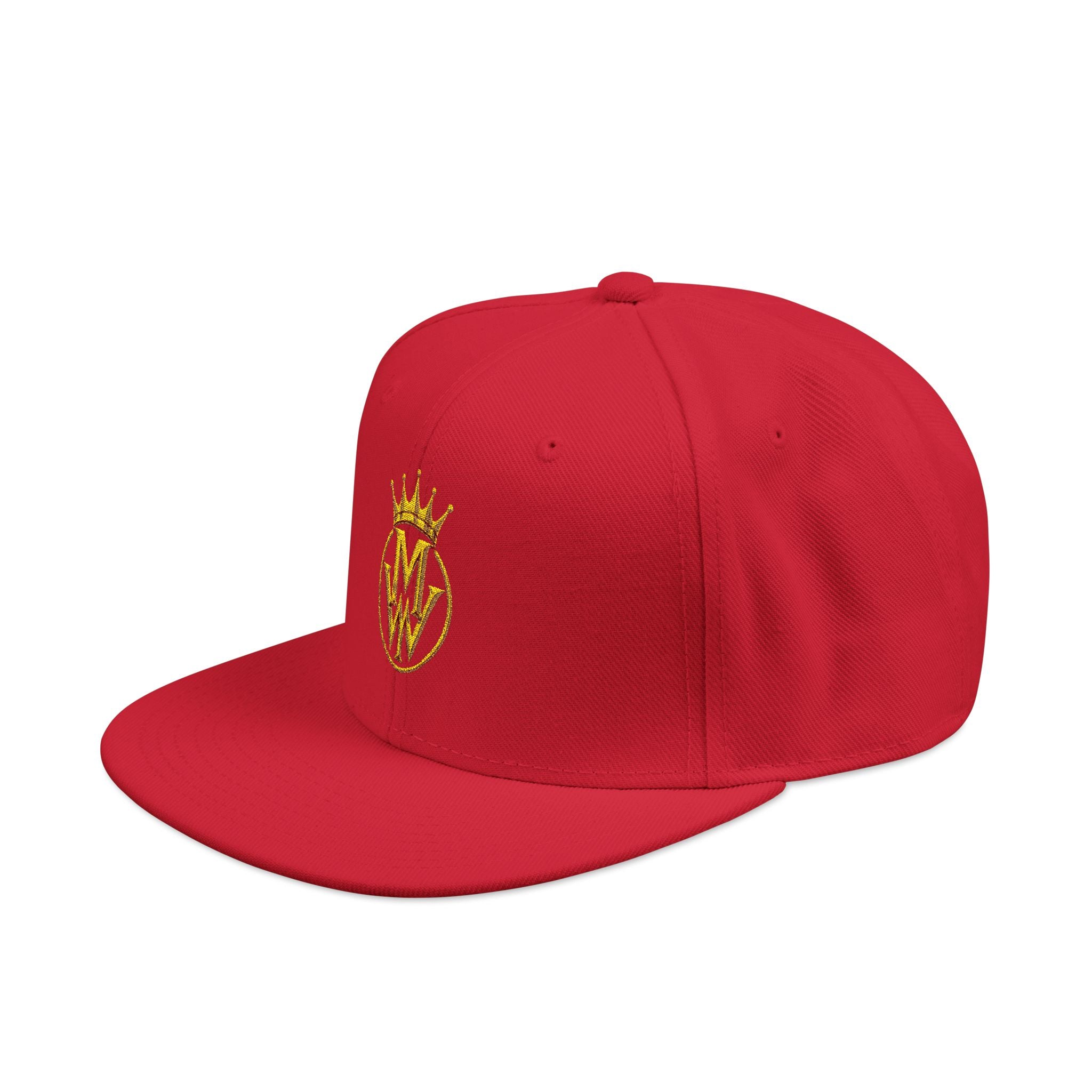 Embroidered Crown Logo Snapback Hat — Gold Stitch Streetwear Cap