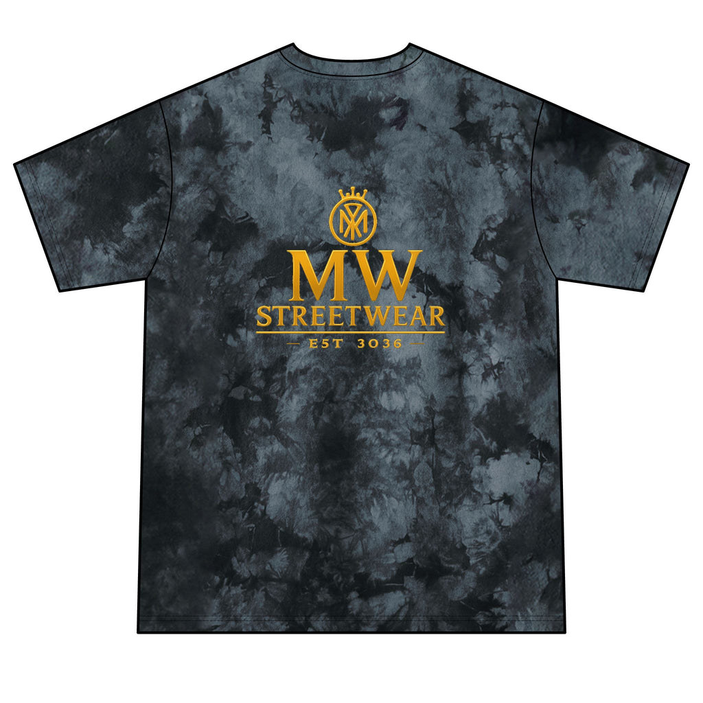 Tie-Dye Tee — MW Streetwear Gold Logo Crystal Tie-Dye T-Shirt
