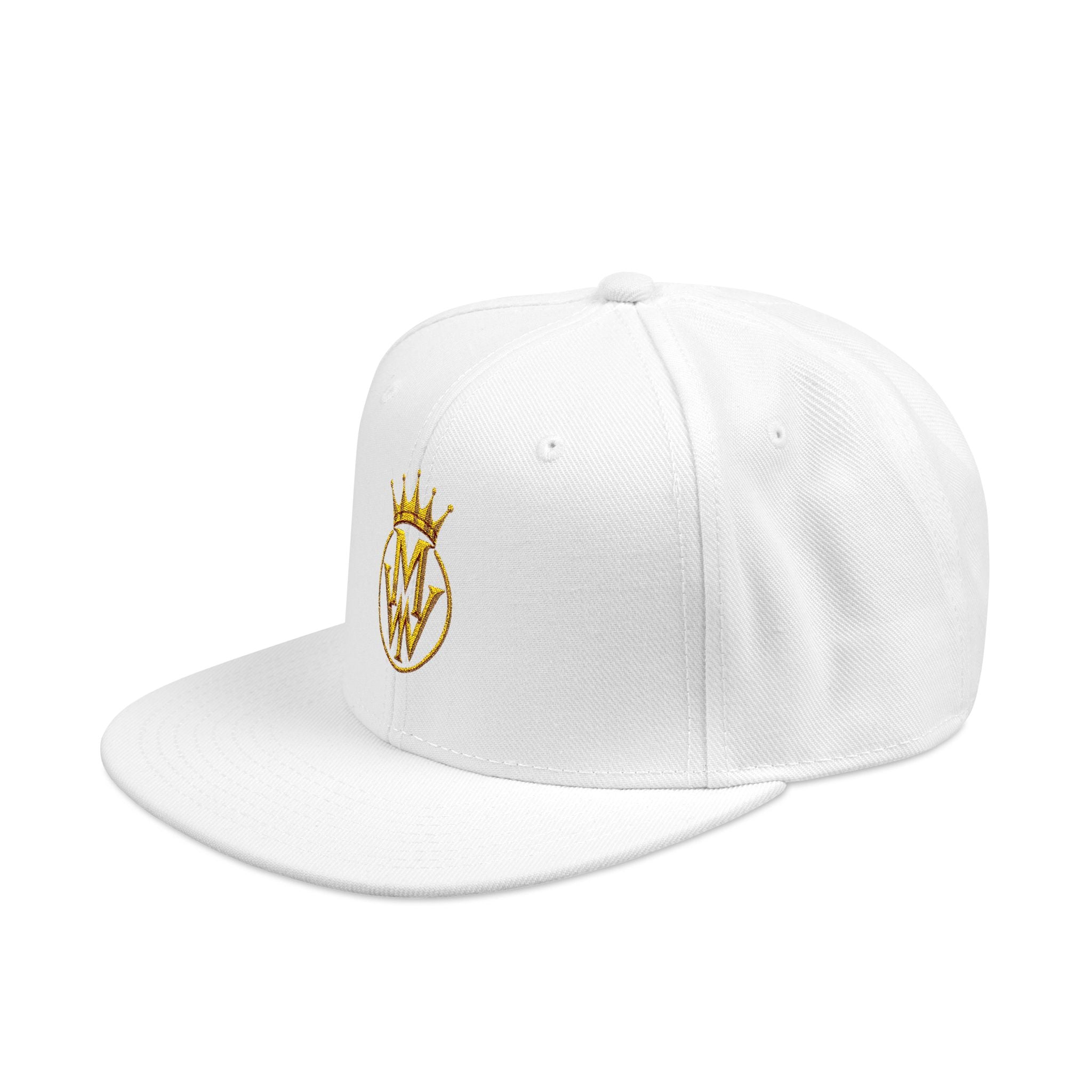 Embroidered Crown Logo Snapback Hat — Gold Stitch Streetwear Cap