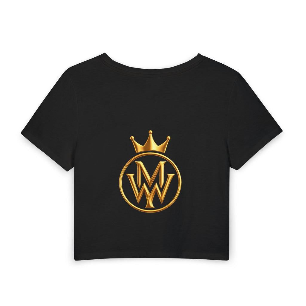 Women's Baby Tee — Gold Crown MW Streetwear Logo Crop Top