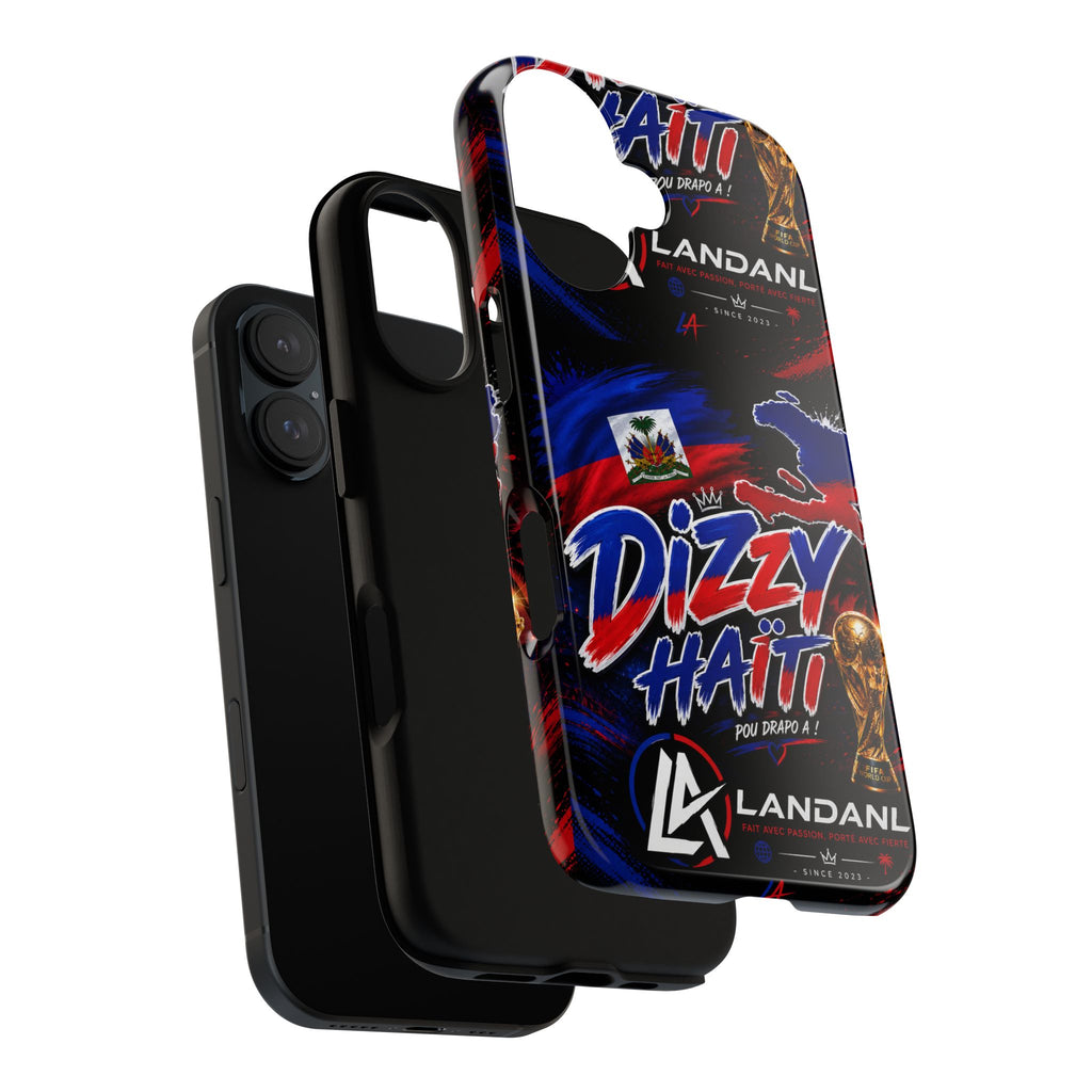 Dizzy Haiti Phone Case — Haitian Flag Design with 'Dizzy Haïti' Text