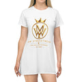 MW Streetwear Gold Crown T‑Shirt Dress — Logo Graphic AOP