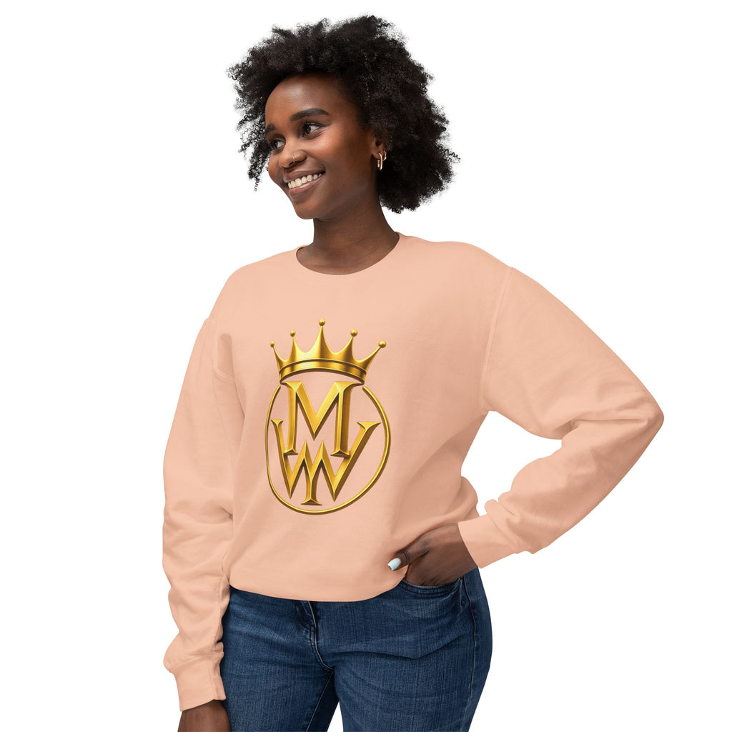 Gold Crown MW Logo Crewneck Sweatshirt — Luxury Monogram Streetwear