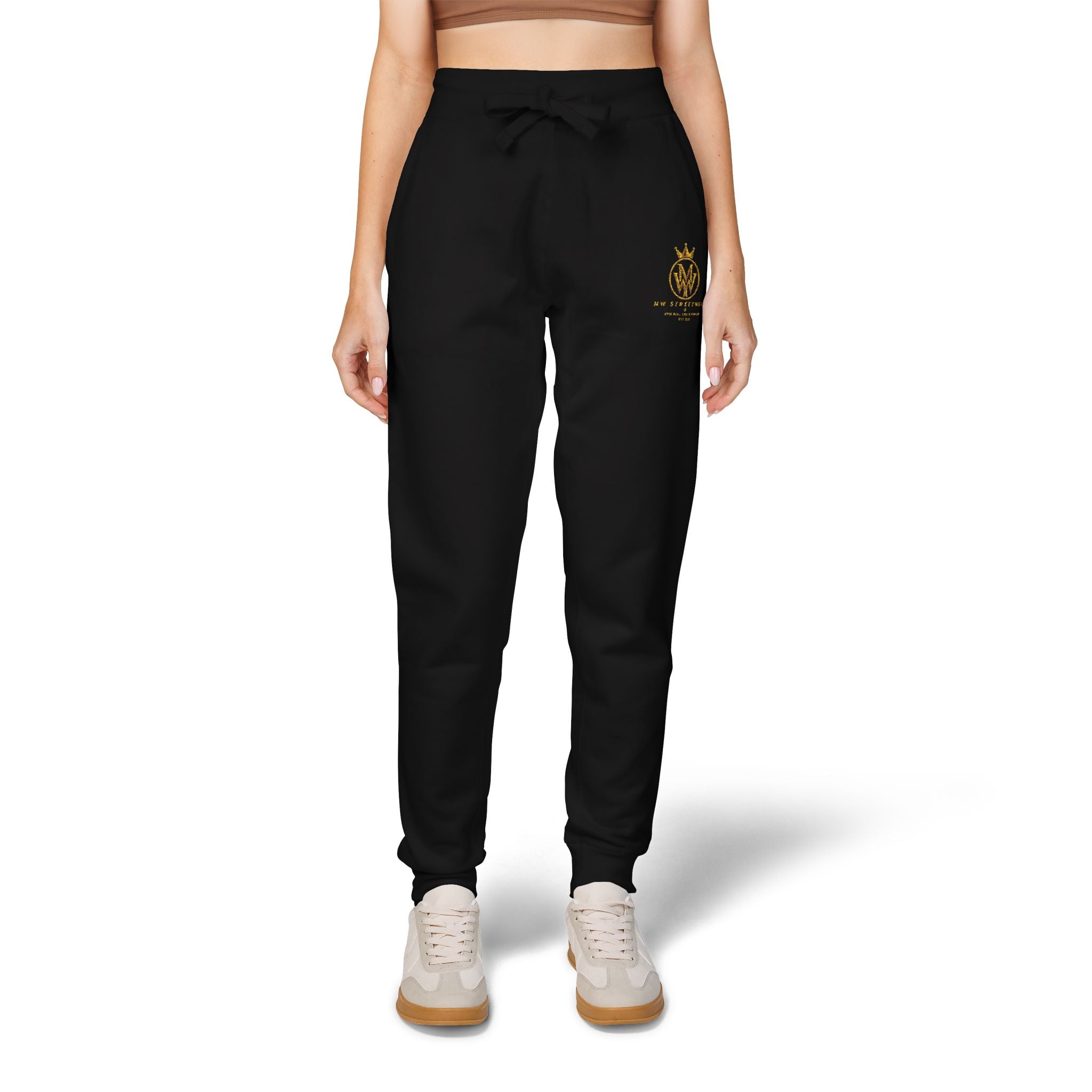 Embroidered Gold Bee Fleece Sweatpants – Cozy Casual Joggers