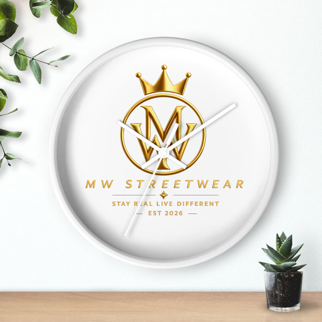 MW Streetwear Gold Logo Wall Clock — Modern Brand Accent Clock