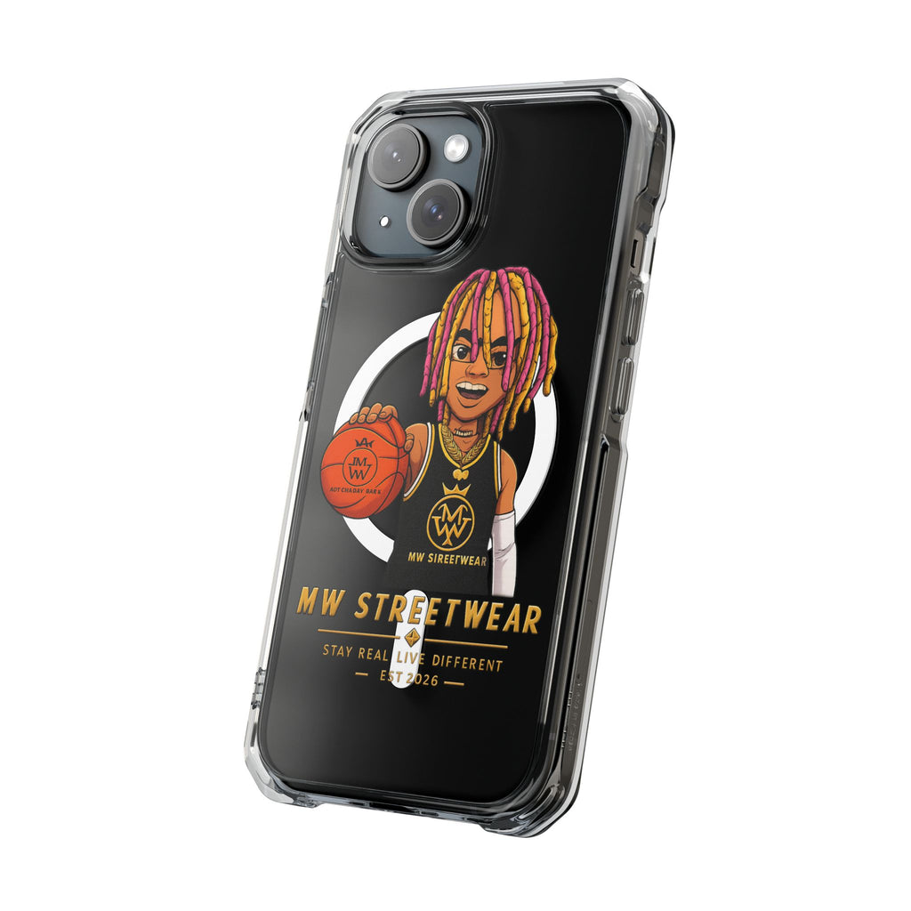 Clear Magnetic Phone Case — MW Streetwear Basketball Character Design