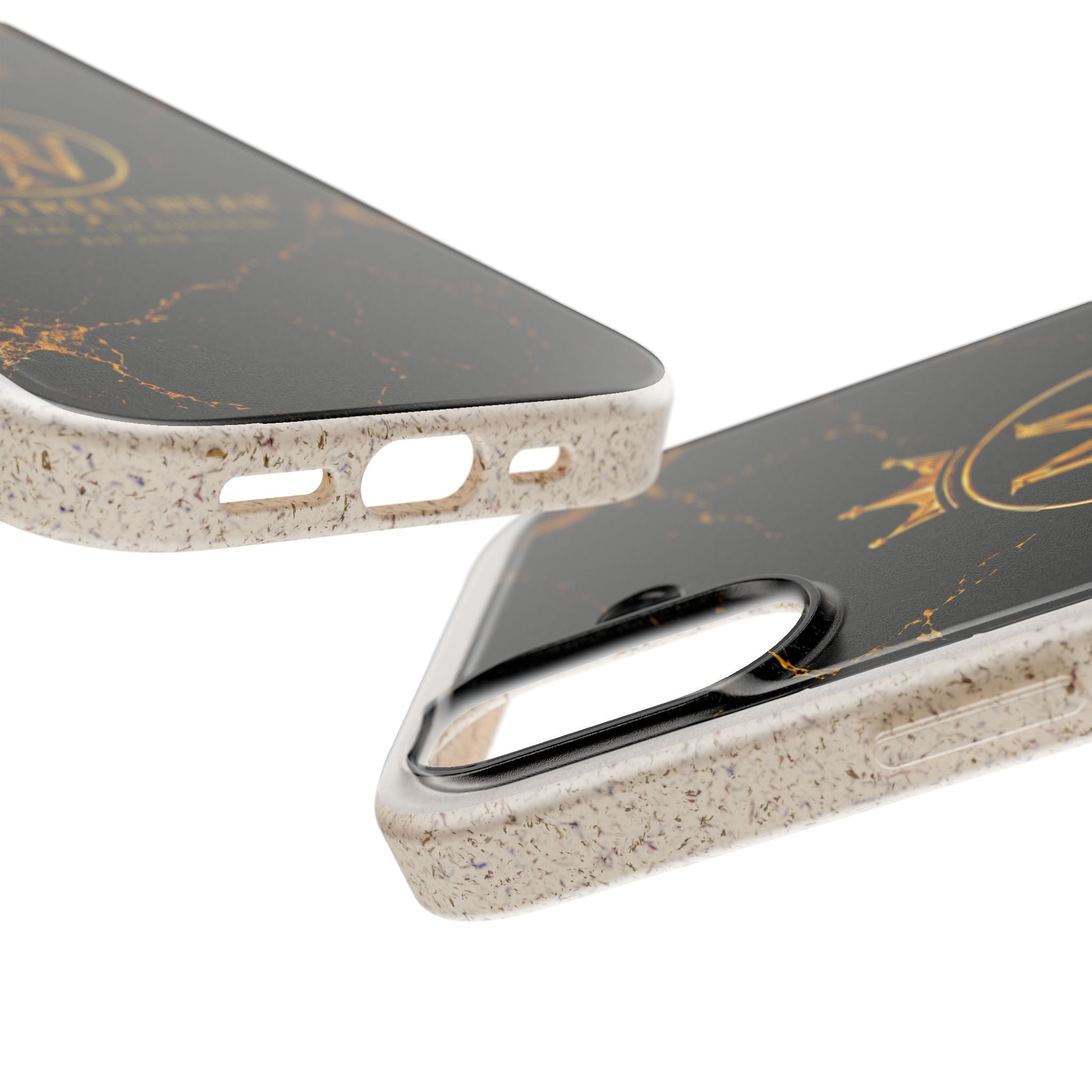Biodegradable Phone Case — Black Marble MW Streetwear Logo, Eco-Friendly Protective Cover