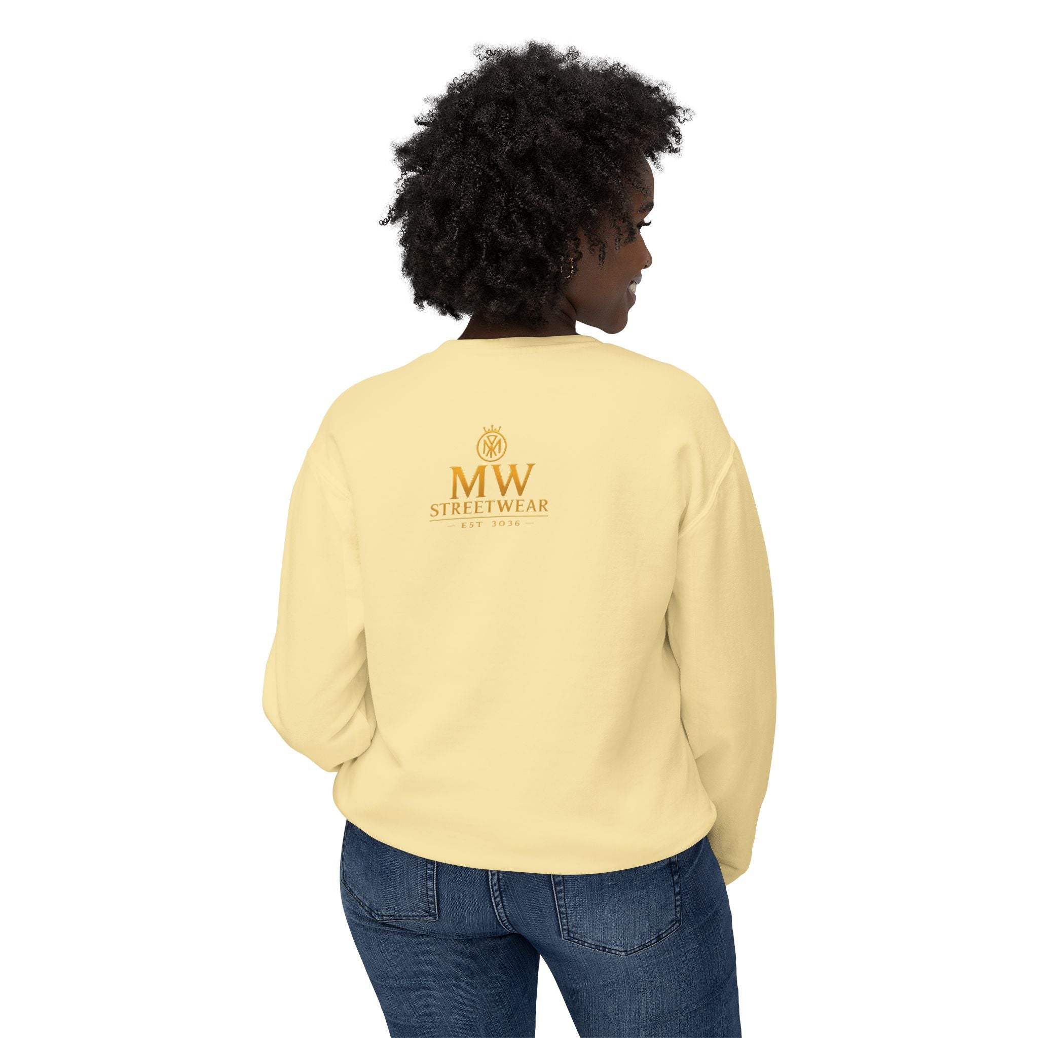 Gold Crown MW Logo Crewneck Sweatshirt — Luxury Monogram Streetwear