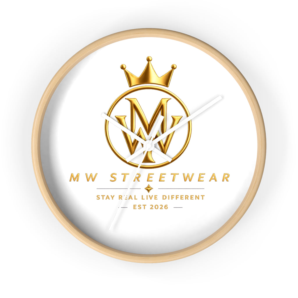 MW Streetwear Gold Logo Wall Clock — Modern Brand Accent Clock