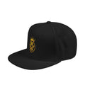 Embroidered Crown Logo Snapback Hat — Gold Stitch Streetwear Cap