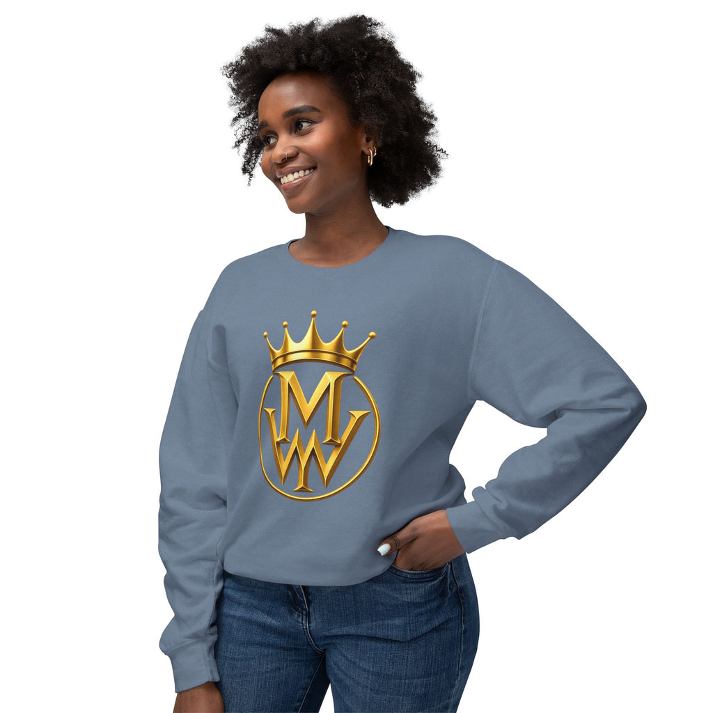 Gold Crown MW Logo Crewneck Sweatshirt — Luxury Monogram Streetwear
