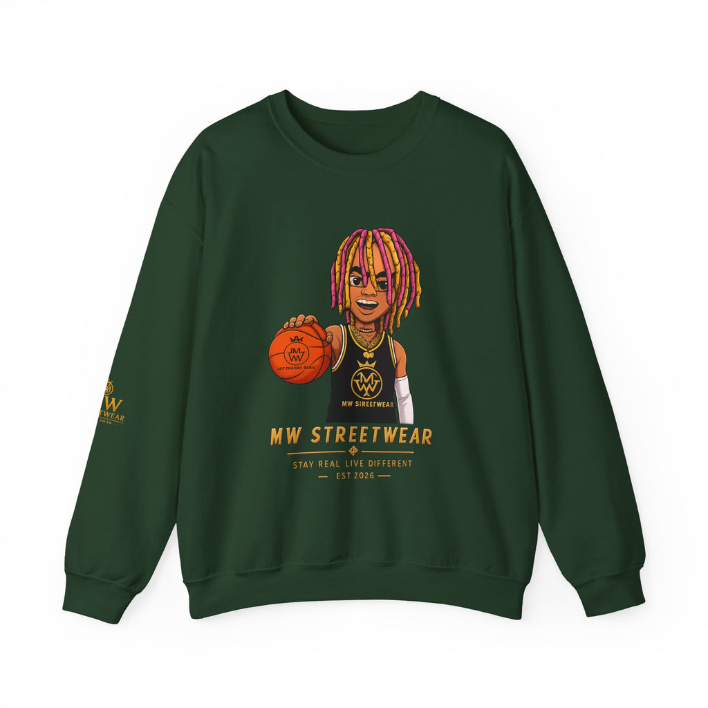 Streetwear Crewneck Sweatshirt — "NW Streetwear" Basketball Graphic