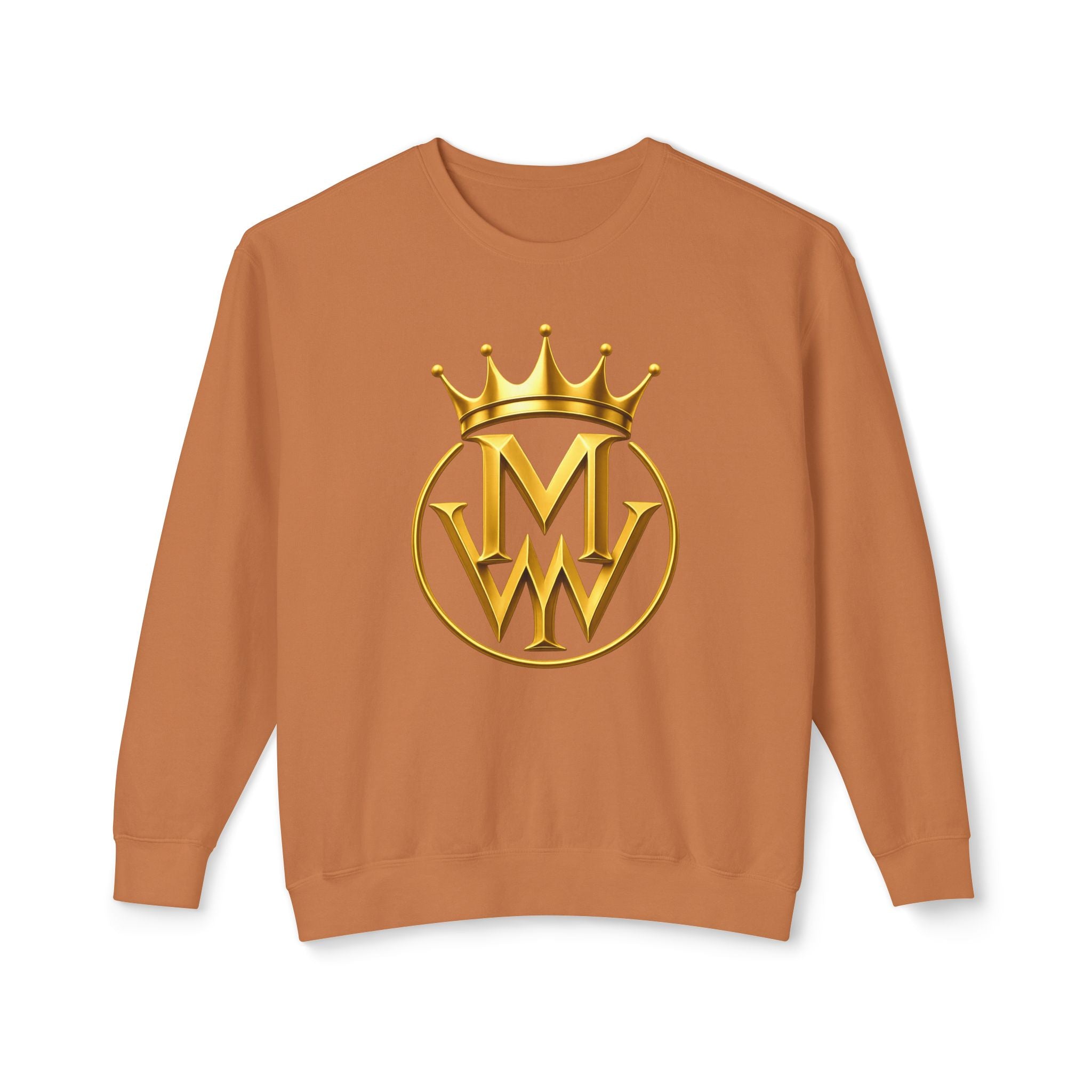 Gold Crown MW Logo Crewneck Sweatshirt — Luxury Monogram Streetwear