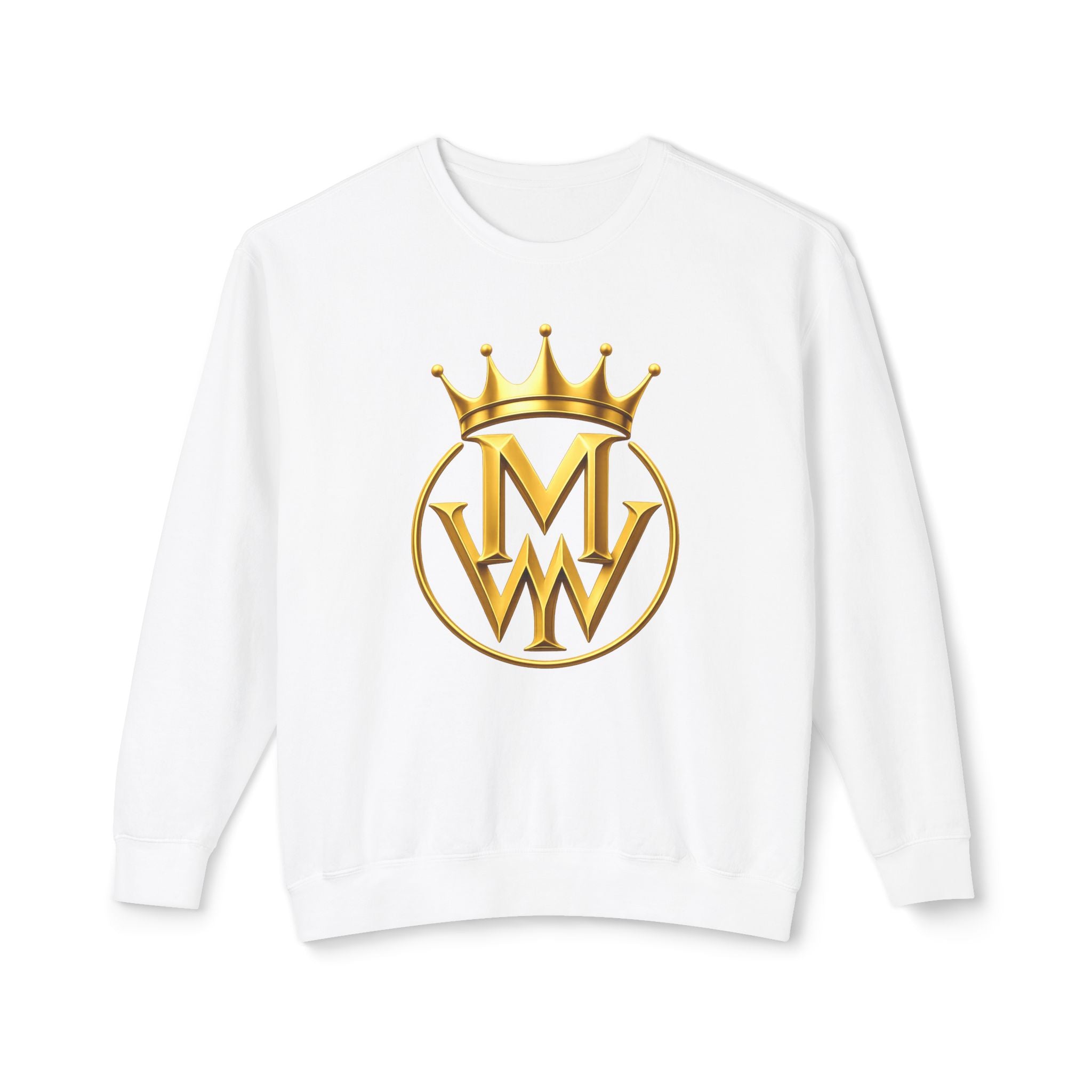 Gold Crown MW Logo Crewneck Sweatshirt — Luxury Monogram Streetwear