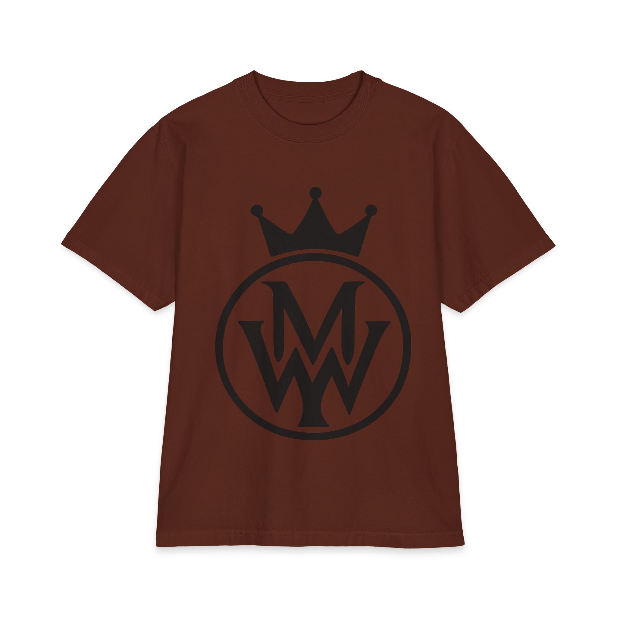 Crowned MW Logo T-Shirt — Minimal Monogram Graphic Tee