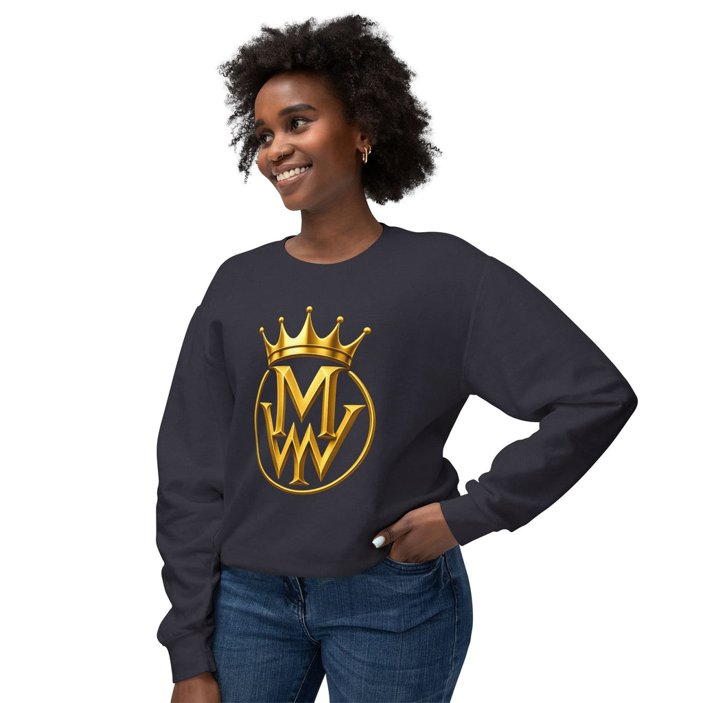Gold Crown MW Logo Crewneck Sweatshirt — Luxury Monogram Streetwear