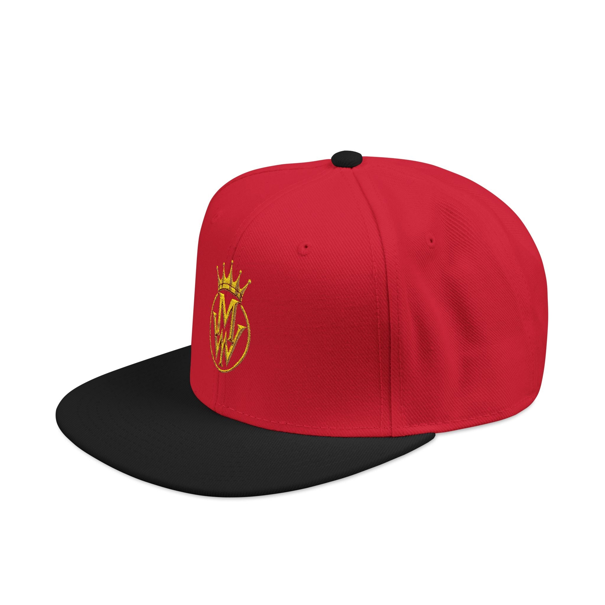 Embroidered Crown Logo Snapback Hat — Gold Stitch Streetwear Cap
