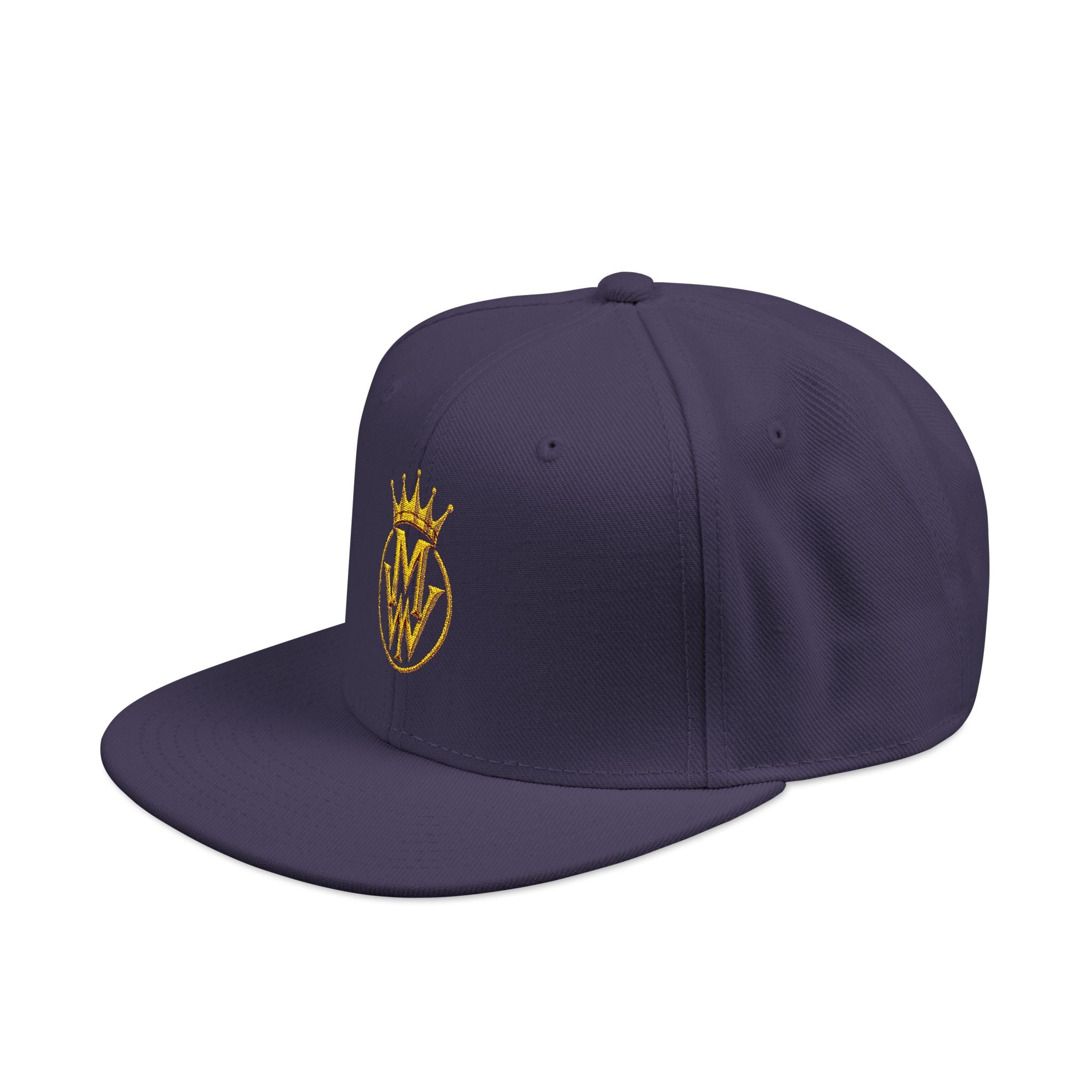 Embroidered Crown Logo Snapback Hat — Gold Stitch Streetwear Cap