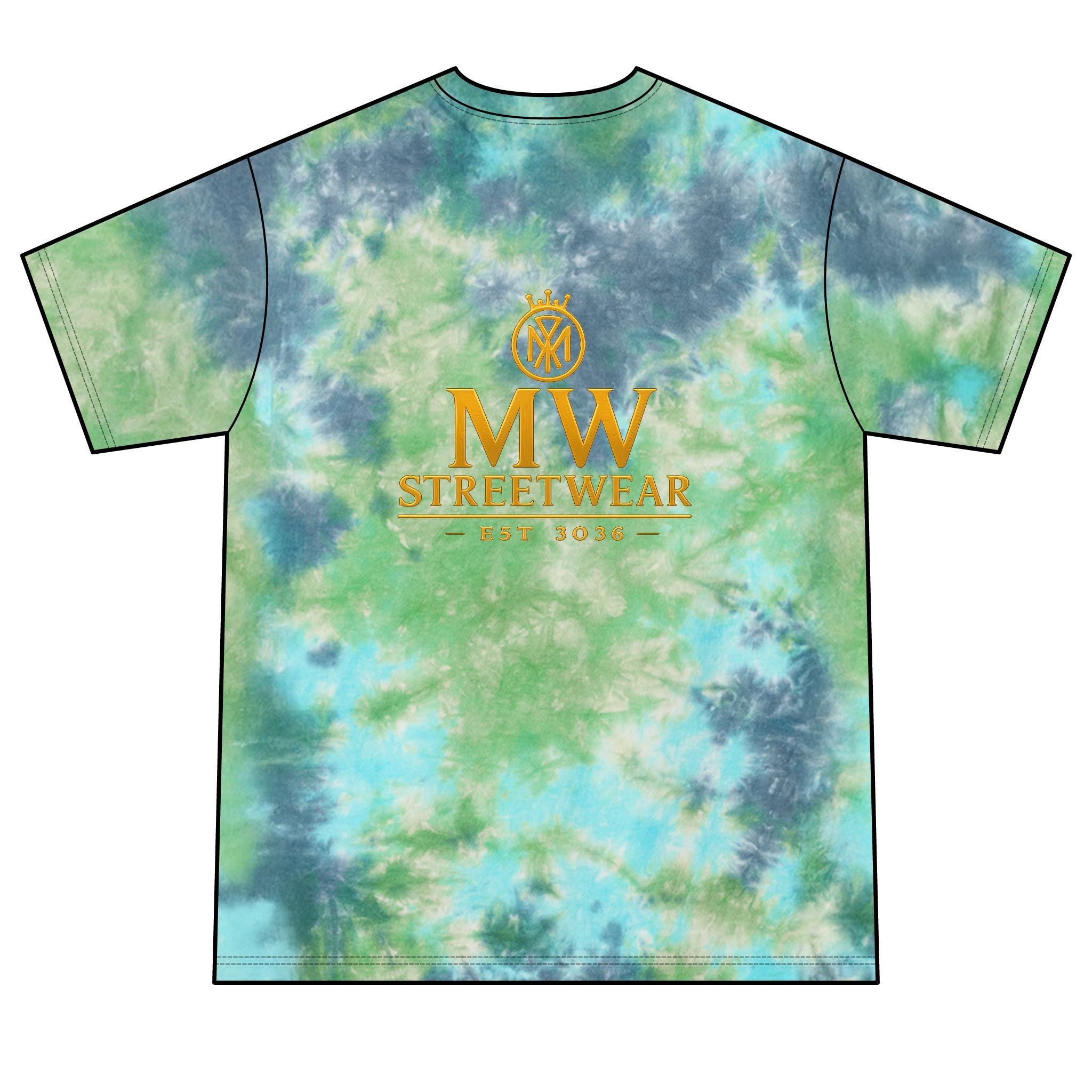 Tie-Dye Tee — MW Streetwear Gold Logo Crystal Tie-Dye T-Shirt
