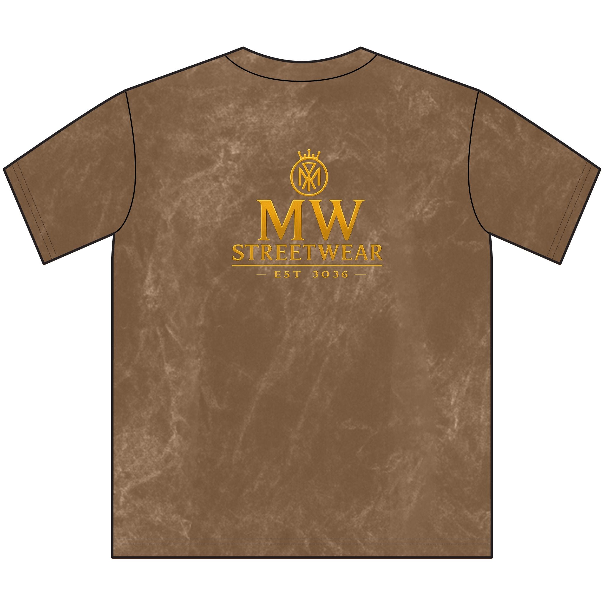 Vintage MW Streetwear Crewneck Tee — Distressed Brown Logo T-Shirt