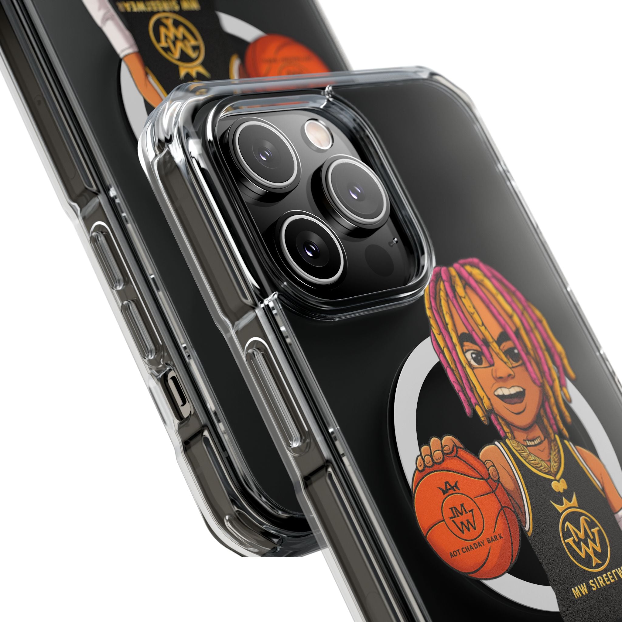 Clear Magnetic Phone Case — MW Streetwear Basketball Character Design