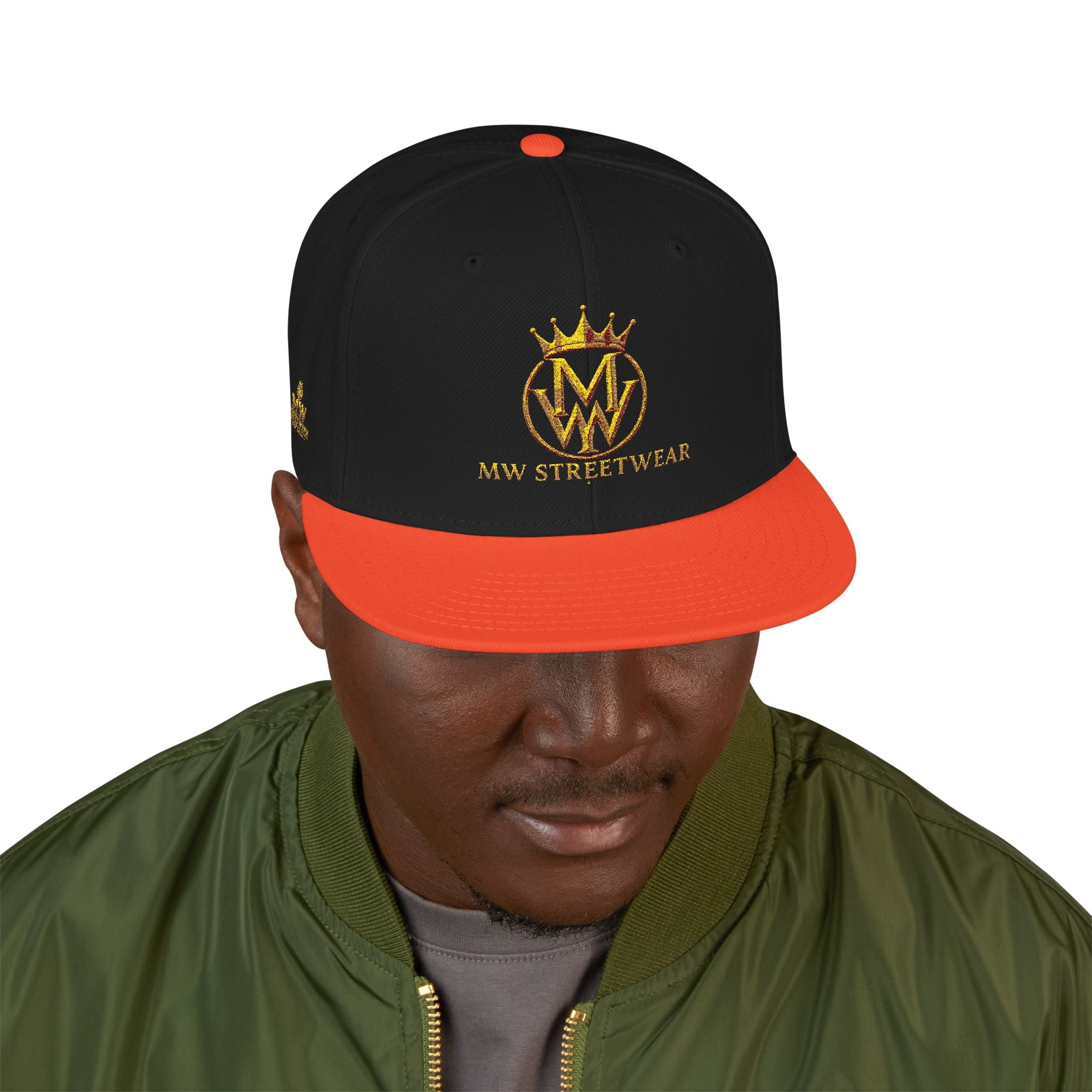 Embroidered Crown Logo Snapback Hat
