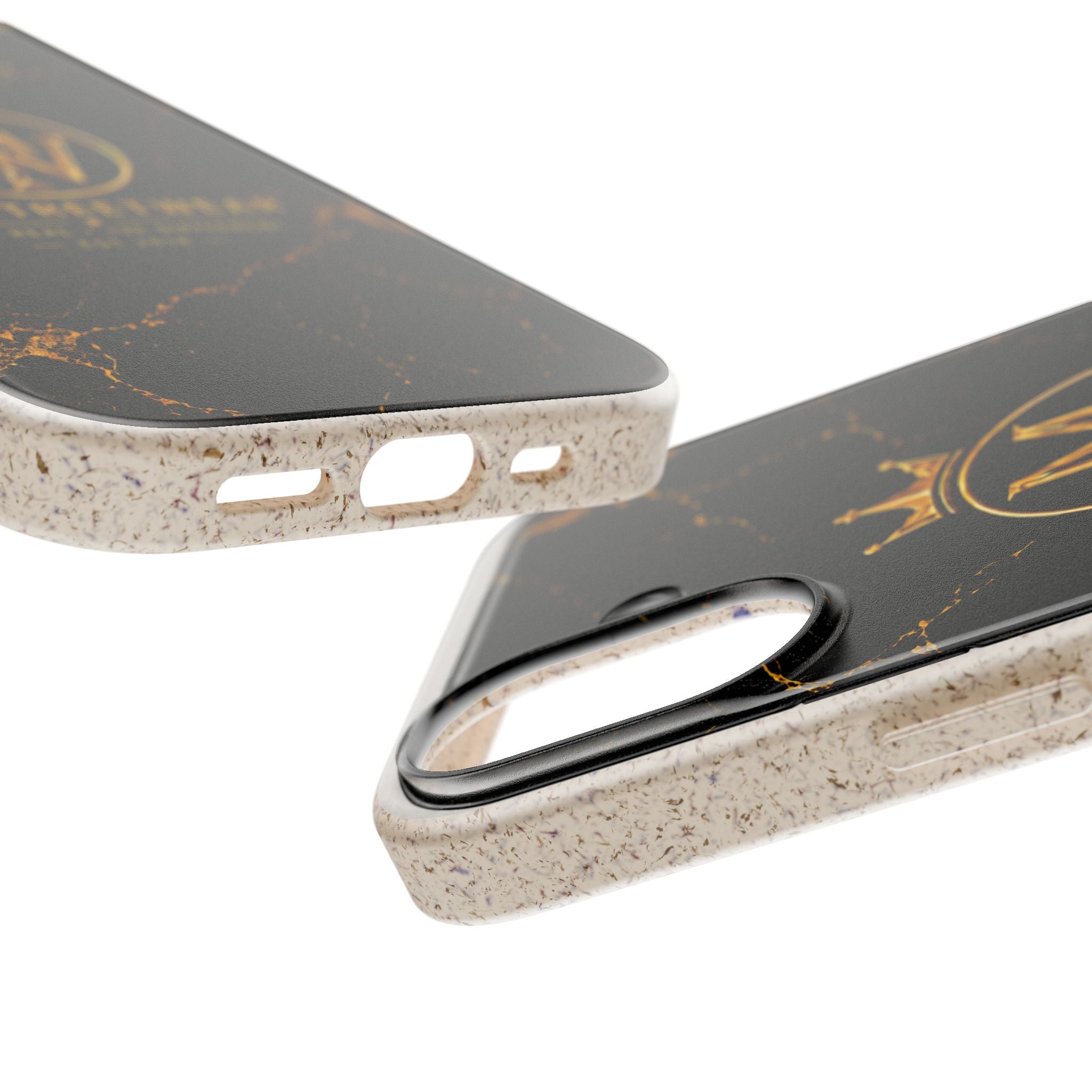 Biodegradable Phone Case — Black Marble MW Streetwear Logo, Eco-Friendly Protective Cover