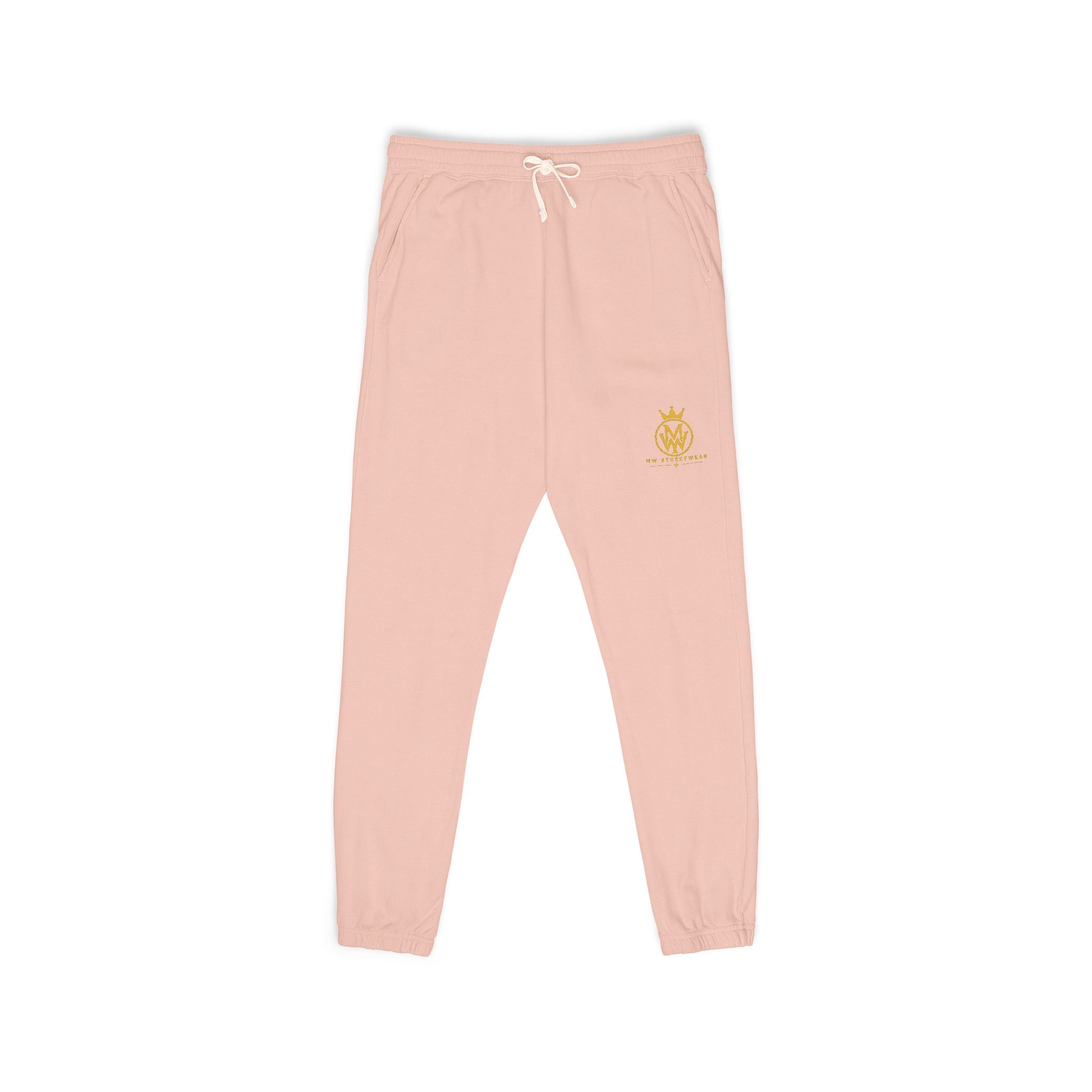 Ember Crest Sweatpants — Garment-Dyed Fleece Joggers with Sun Emblem
