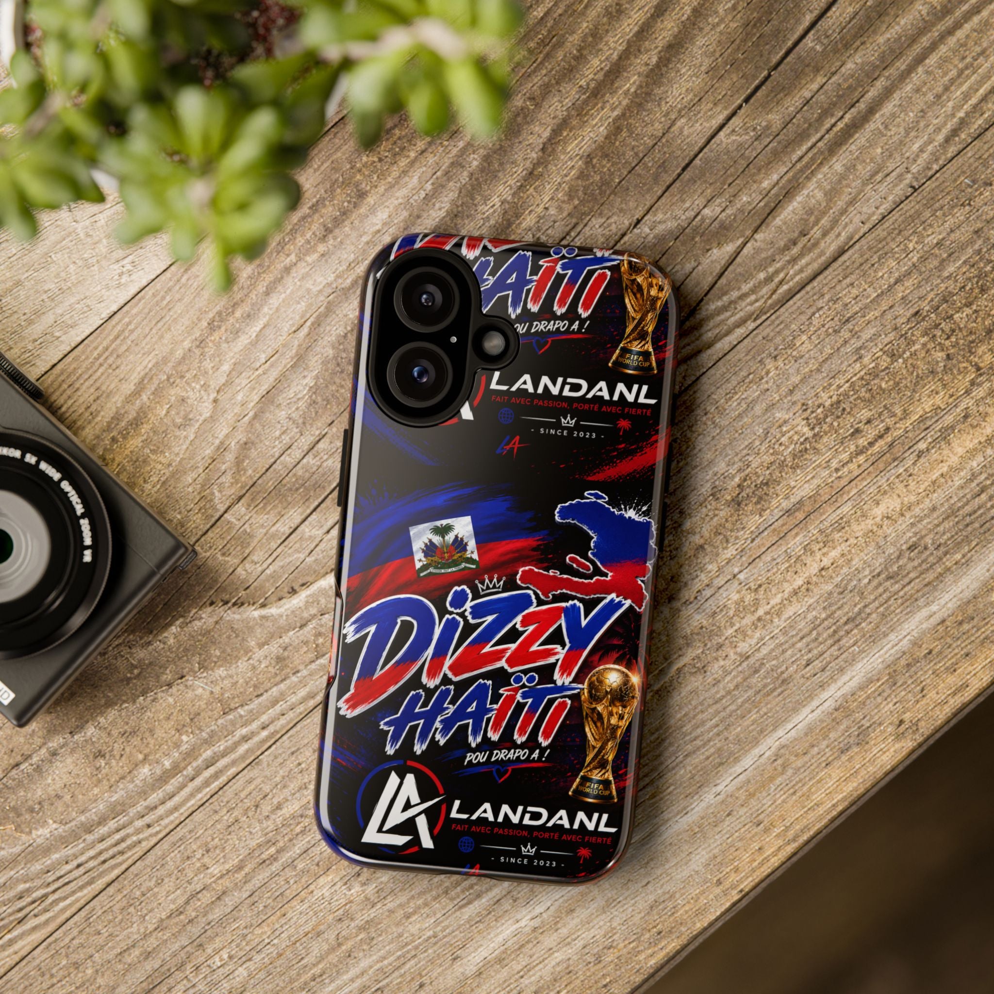 Dizzy Haiti Phone Case — Haitian Flag Design with 'Dizzy Haïti' Text