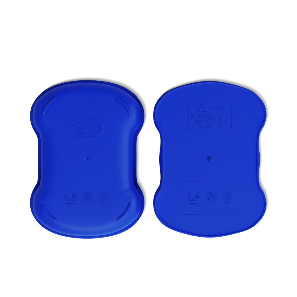 Blue Two-Tier Bento Box Lunch Container with MW Streetwear Logo