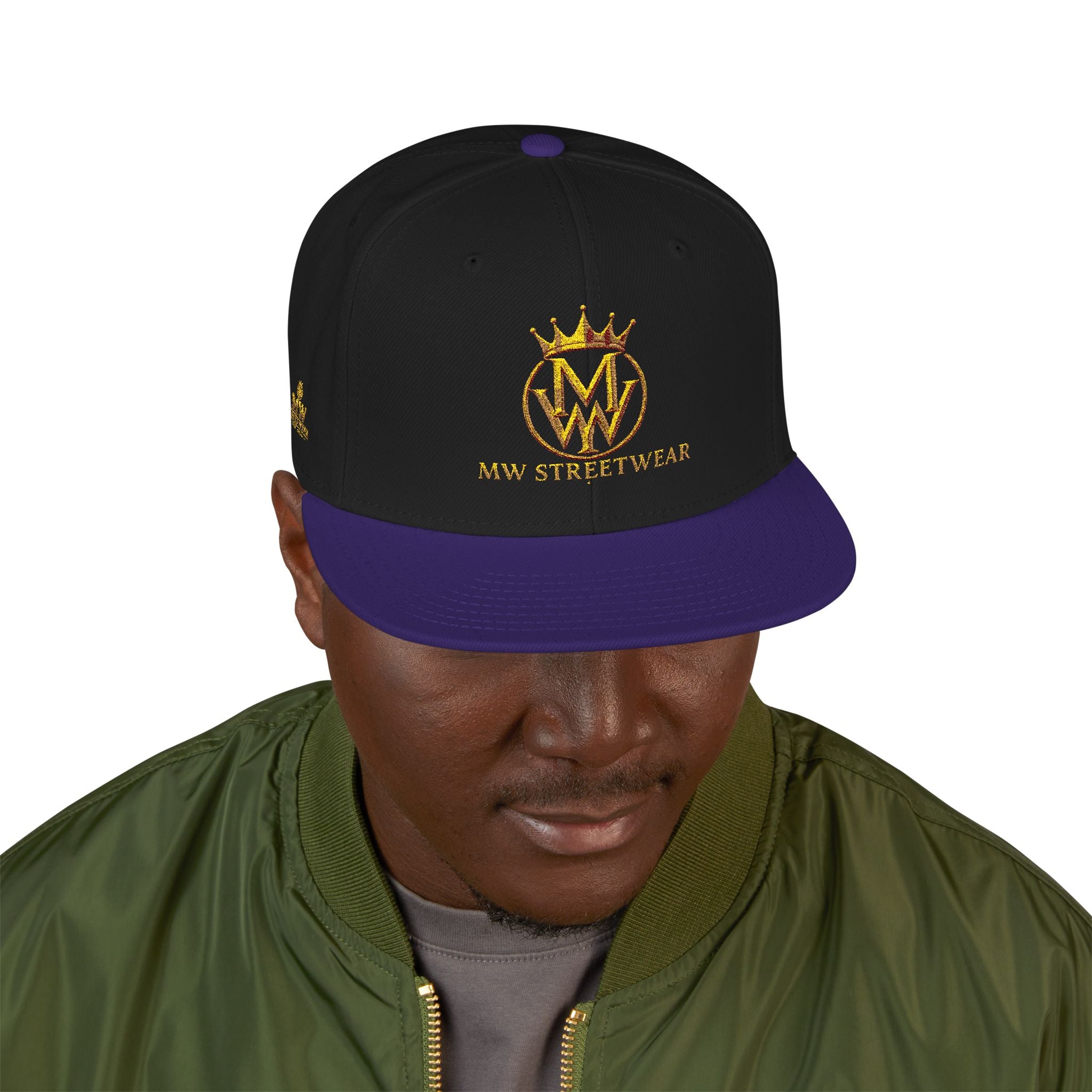 Embroidered Crown Logo Snapback Hat