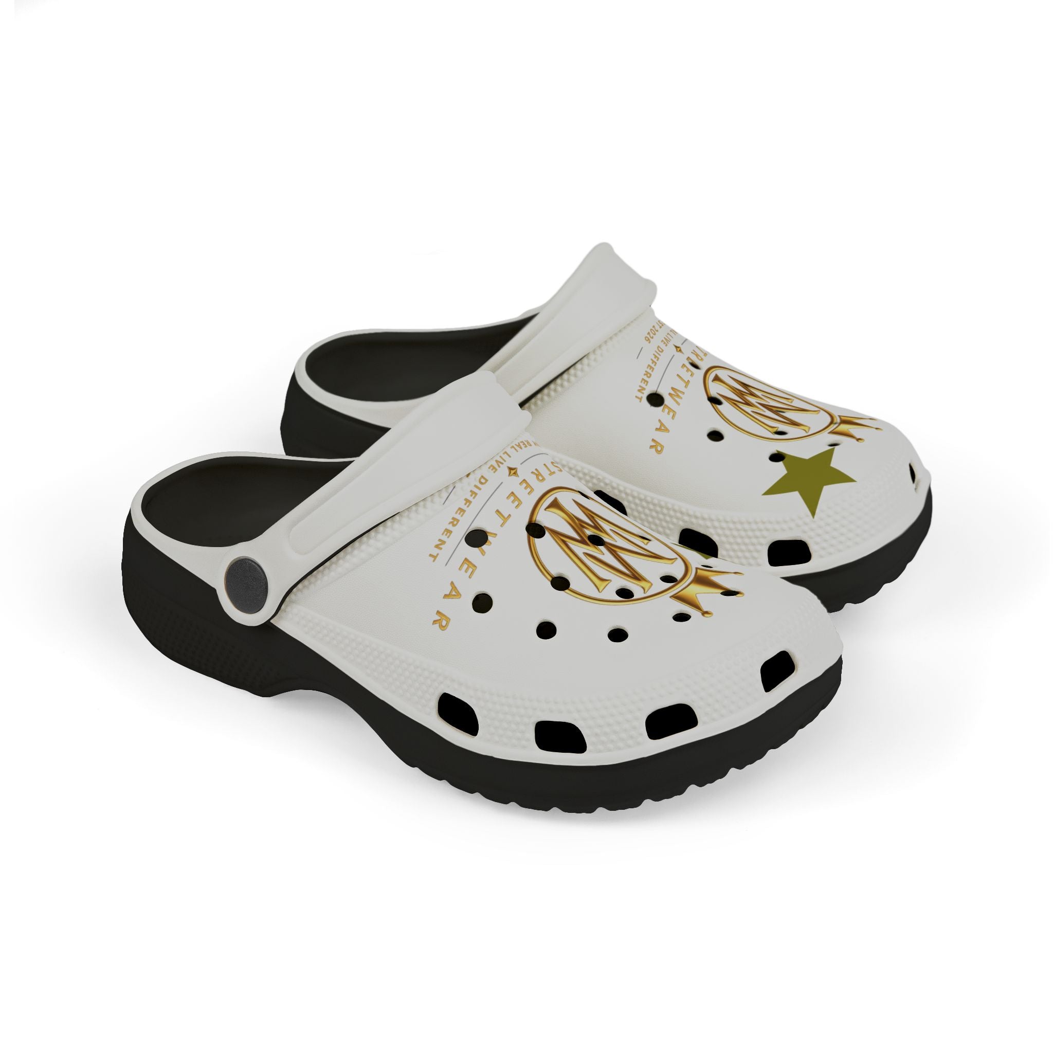 Kids Clogs — Gold Crown "MW Streetwear" EVA Foam Slip-Ons