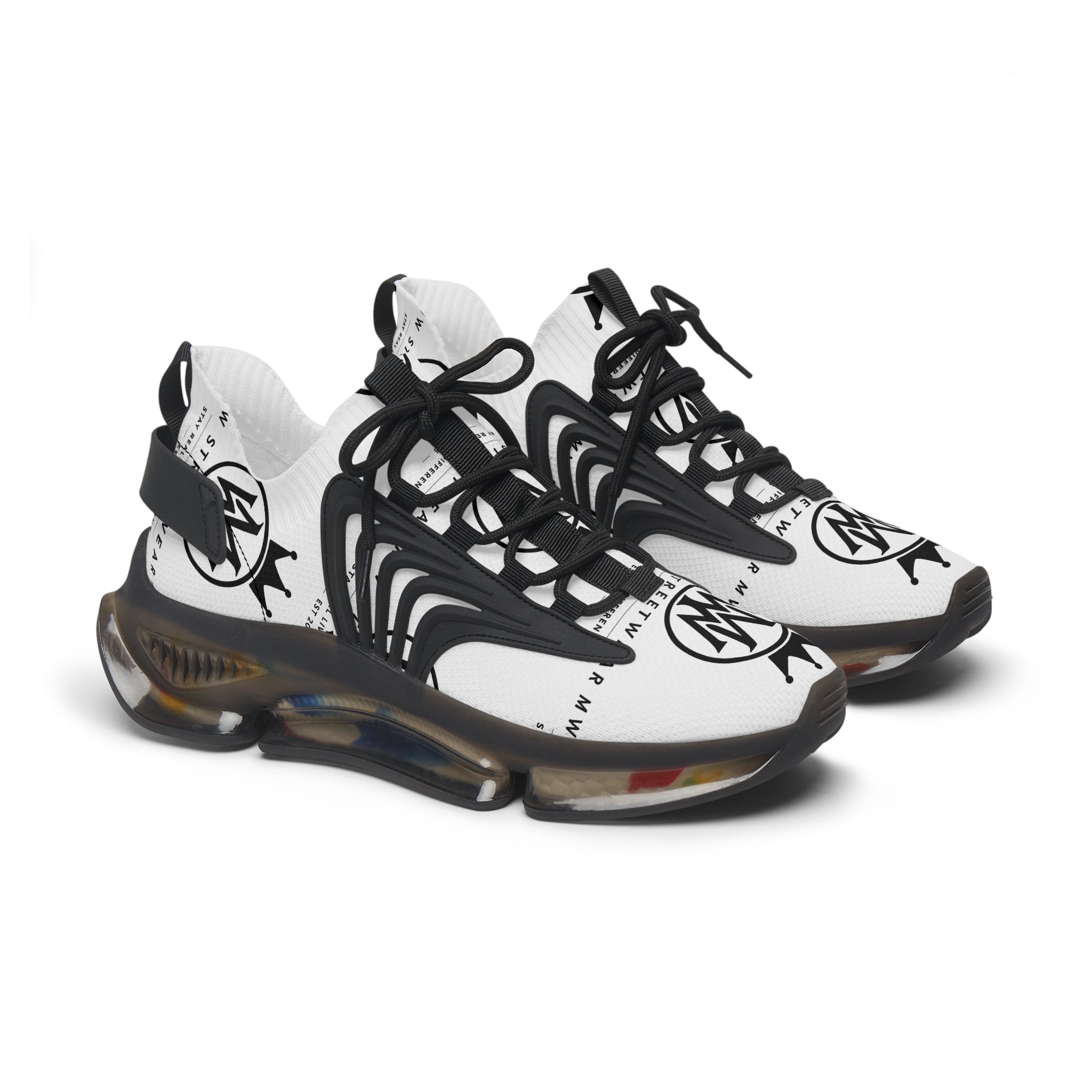 White Mesh Streetwear Sneakers – Women's Lightweight Logo Trainers