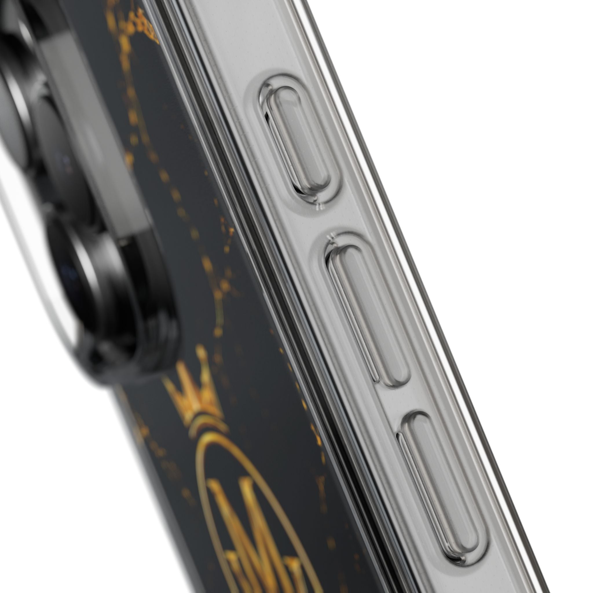 Clear Phone Case — Black Gold Marble "MW Streetwear" Logo