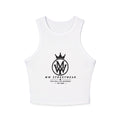 Women's Micro Rib Racer Tank Top — MW Streetwear Crown Logo Crop Tank