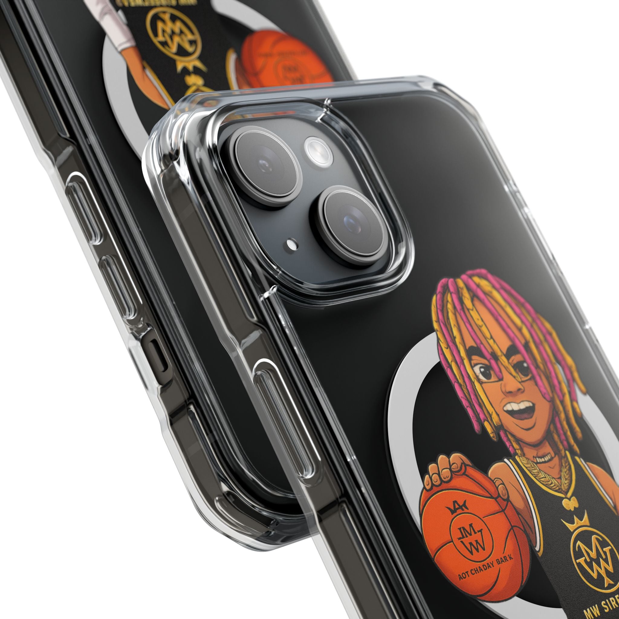 Clear Magnetic Phone Case — MW Streetwear Basketball Character Design