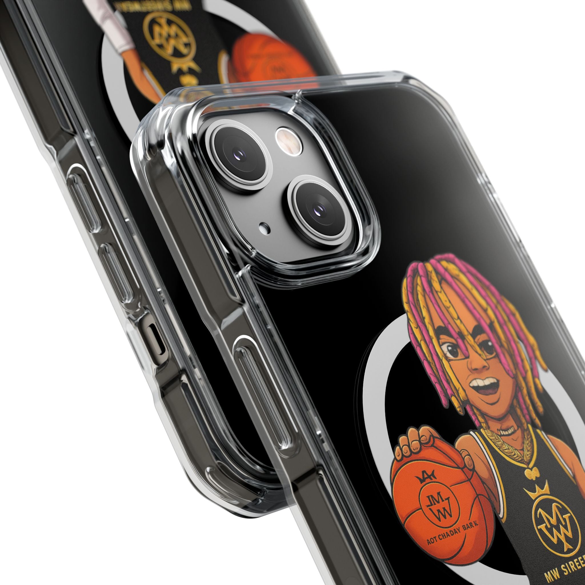 Clear Magnetic Phone Case — MW Streetwear Basketball Character Design
