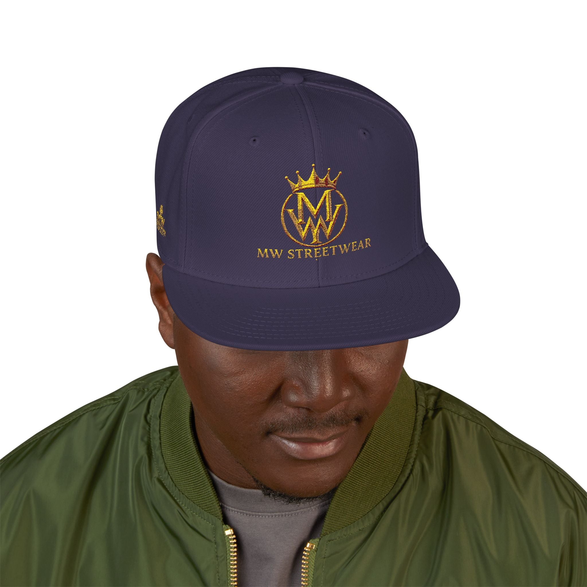 Embroidered Crown Logo Snapback Hat