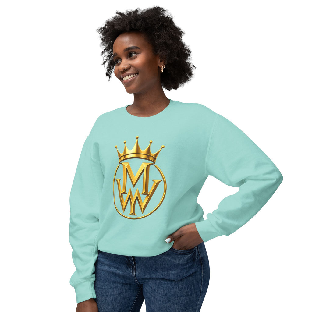 Gold Crown MW Logo Crewneck Sweatshirt — Luxury Monogram Streetwear