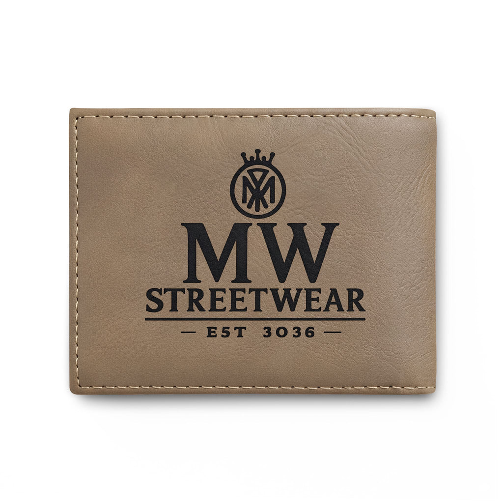 Leather Bi-Fold Wallet — MW Streetwear Logo RFID Card Holder