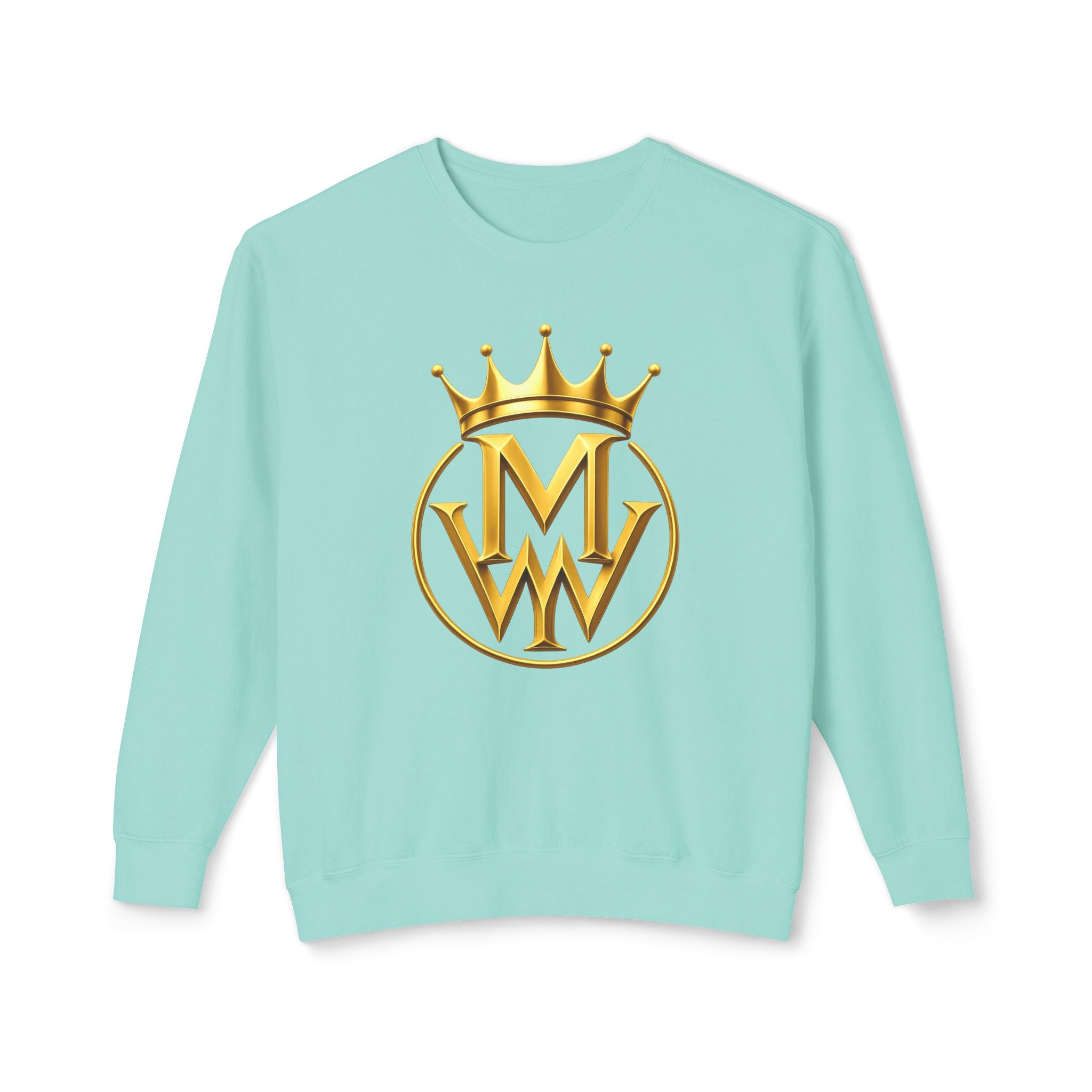 Gold Crown MW Logo Crewneck Sweatshirt — Luxury Monogram Streetwear