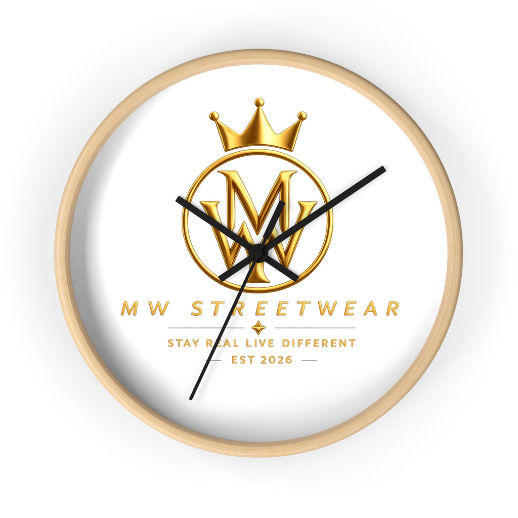 MW Streetwear Gold Logo Wall Clock — Modern Brand Accent Clock