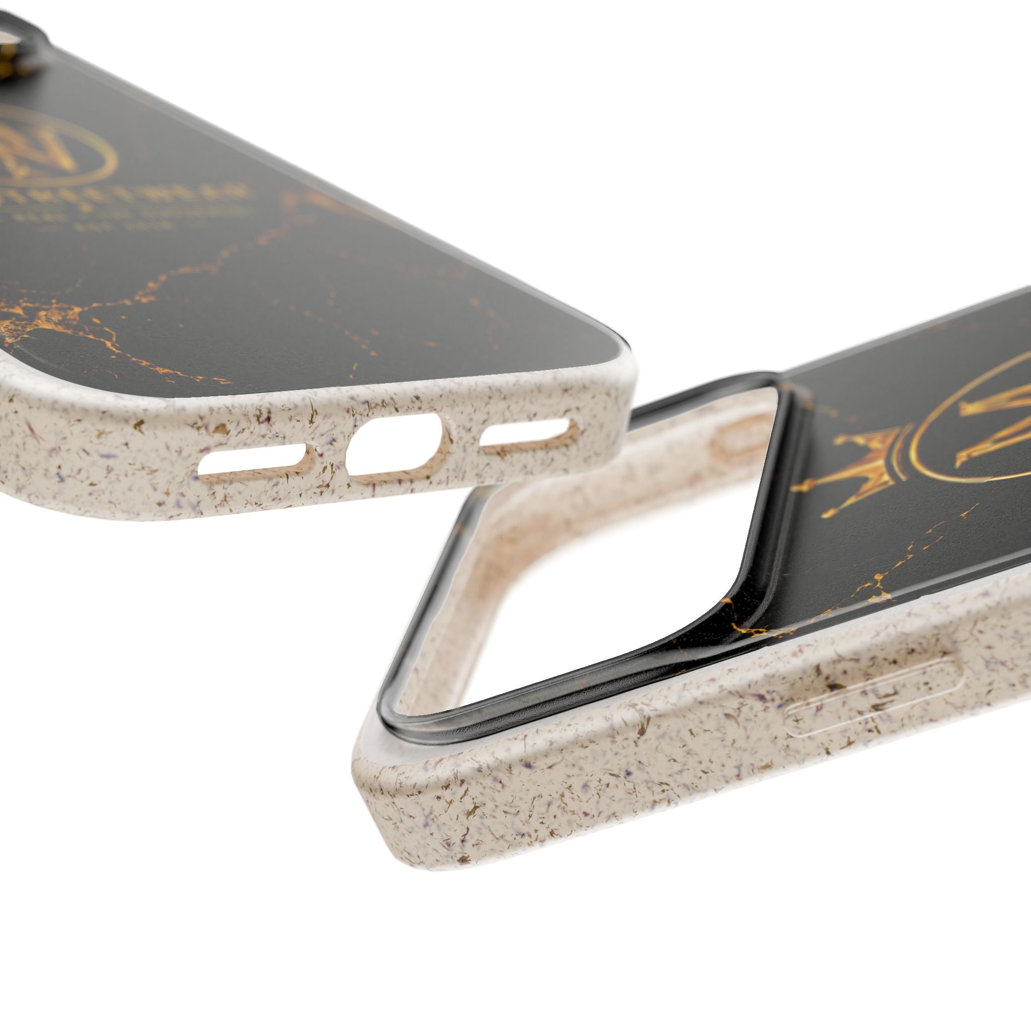 Biodegradable Phone Case — Black Marble MW Streetwear Logo, Eco-Friendly Protective Cover